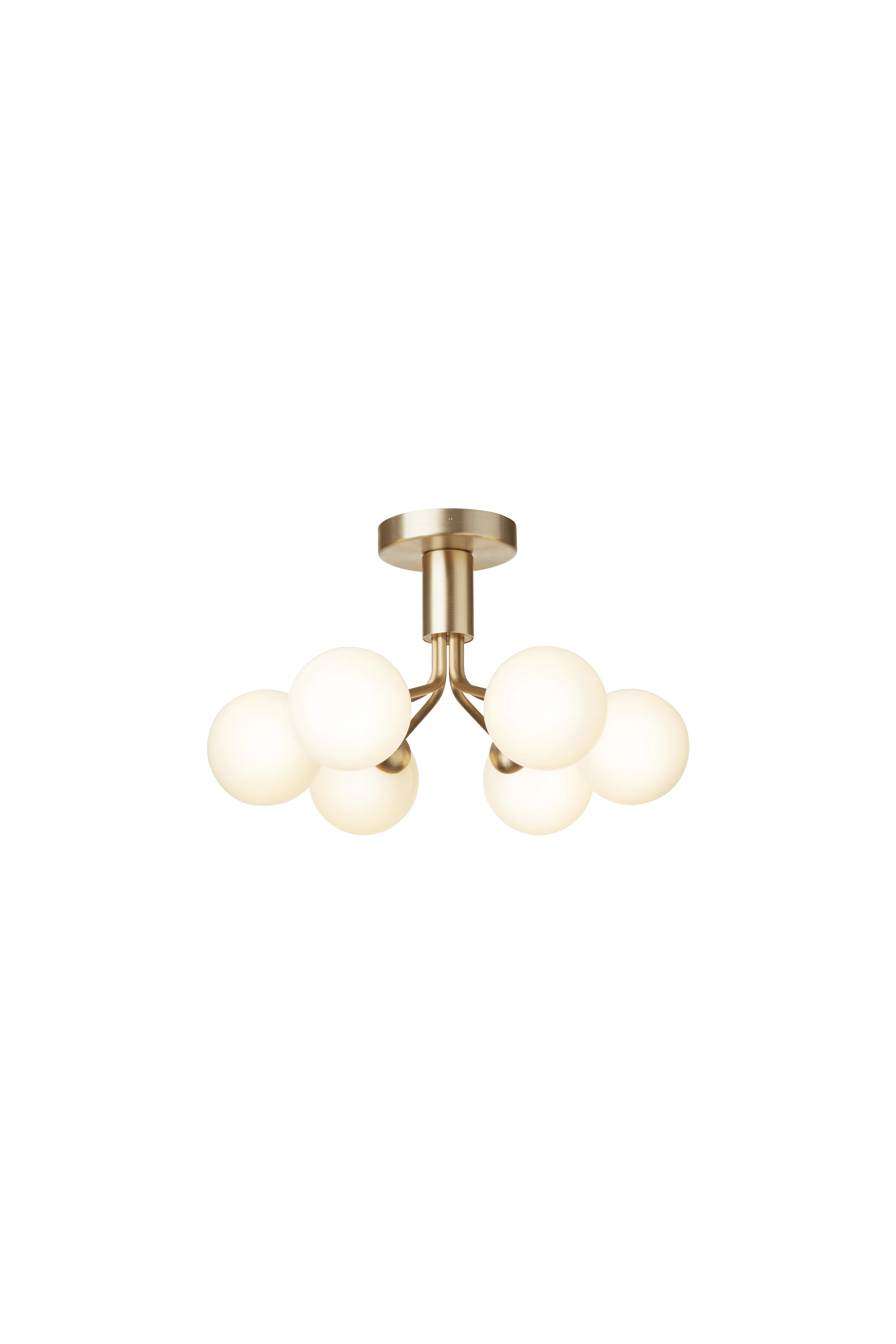 Lampa sufitowa APIALES 6 mosiężny z opalowym szkłem - Image 4
