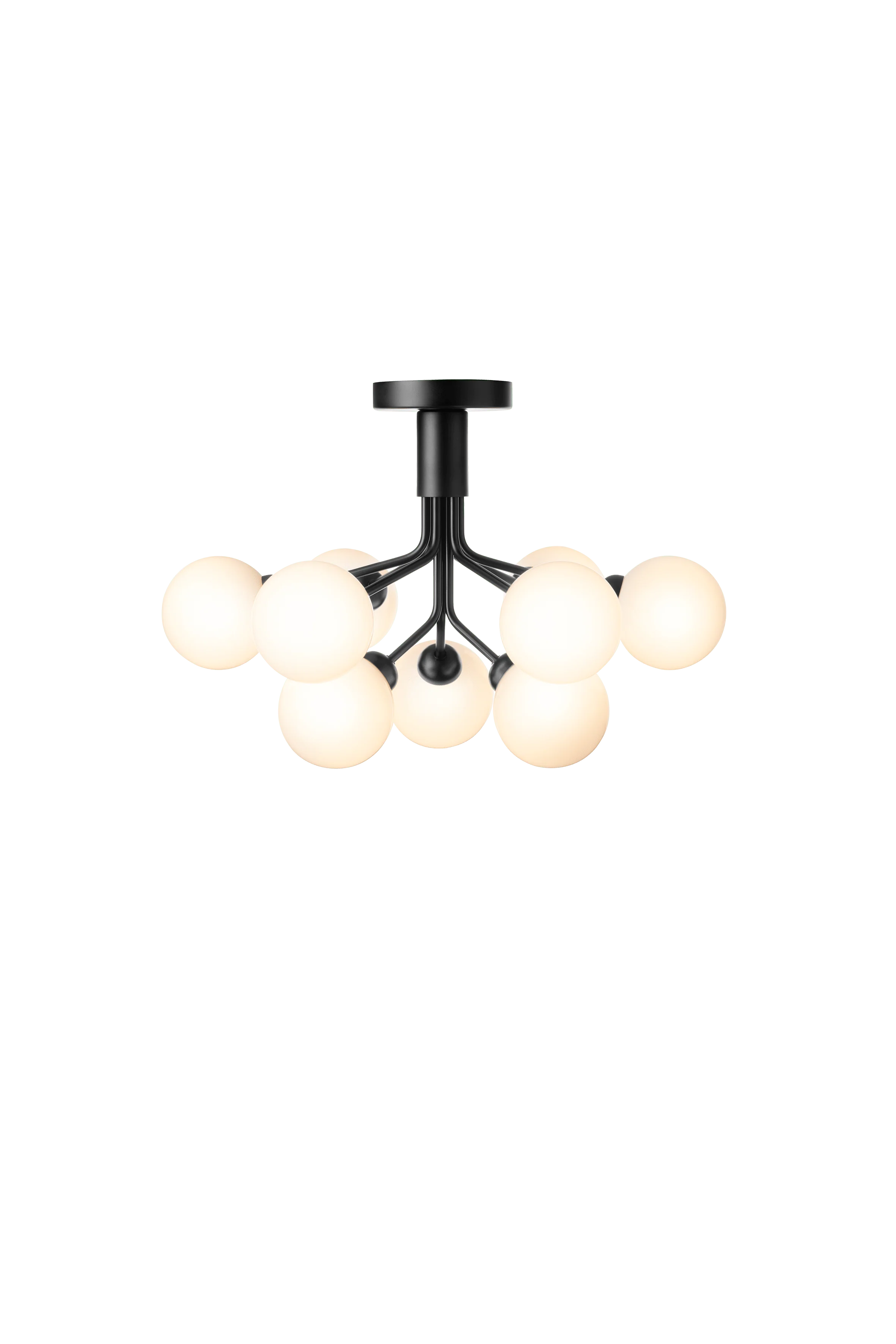 Lampa sufitowa APIALES 9 czarny z opalowym szkłem - Image 4