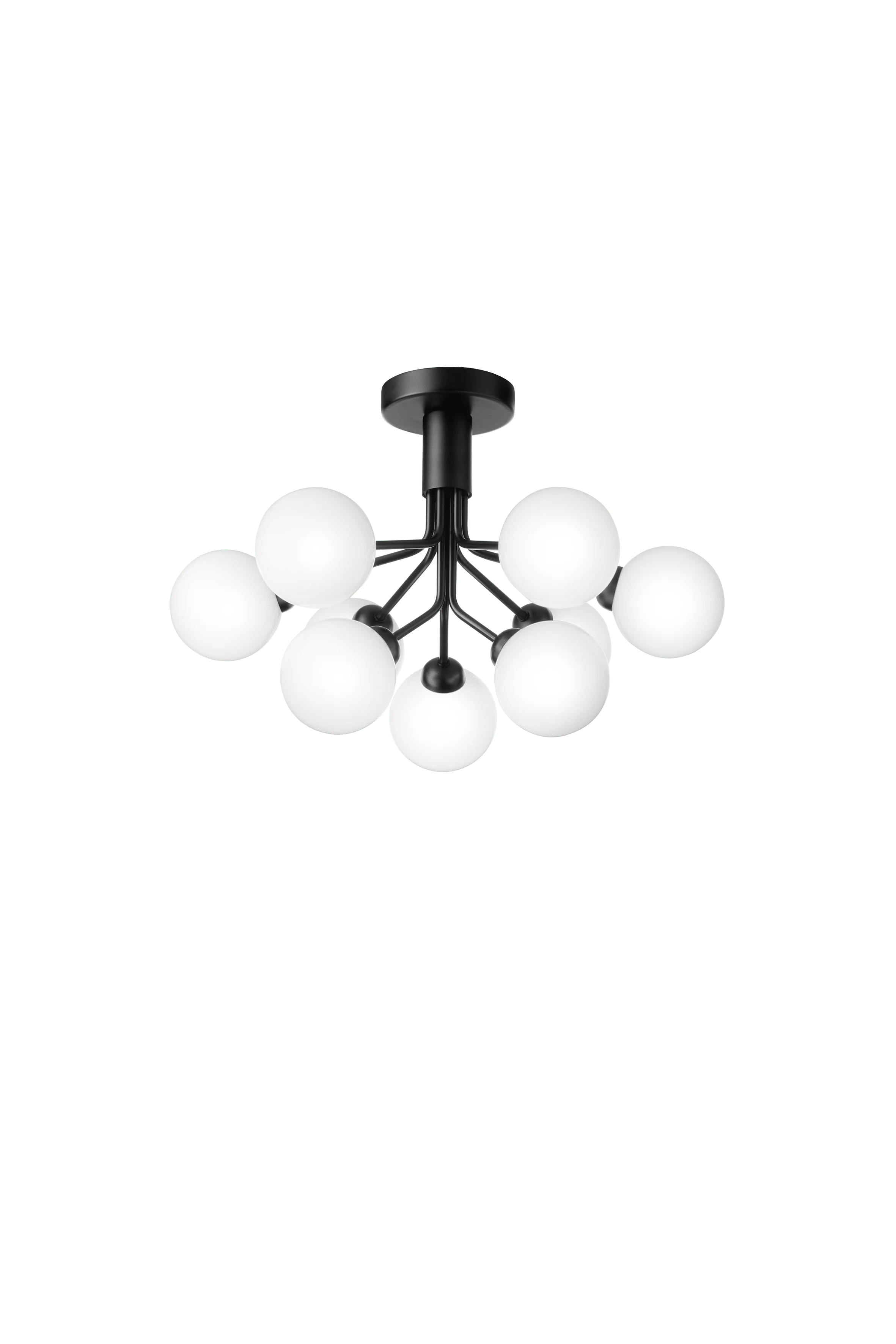 Lampa sufitowa APIALES 9 czarny z opalowym szkłem - Image 7