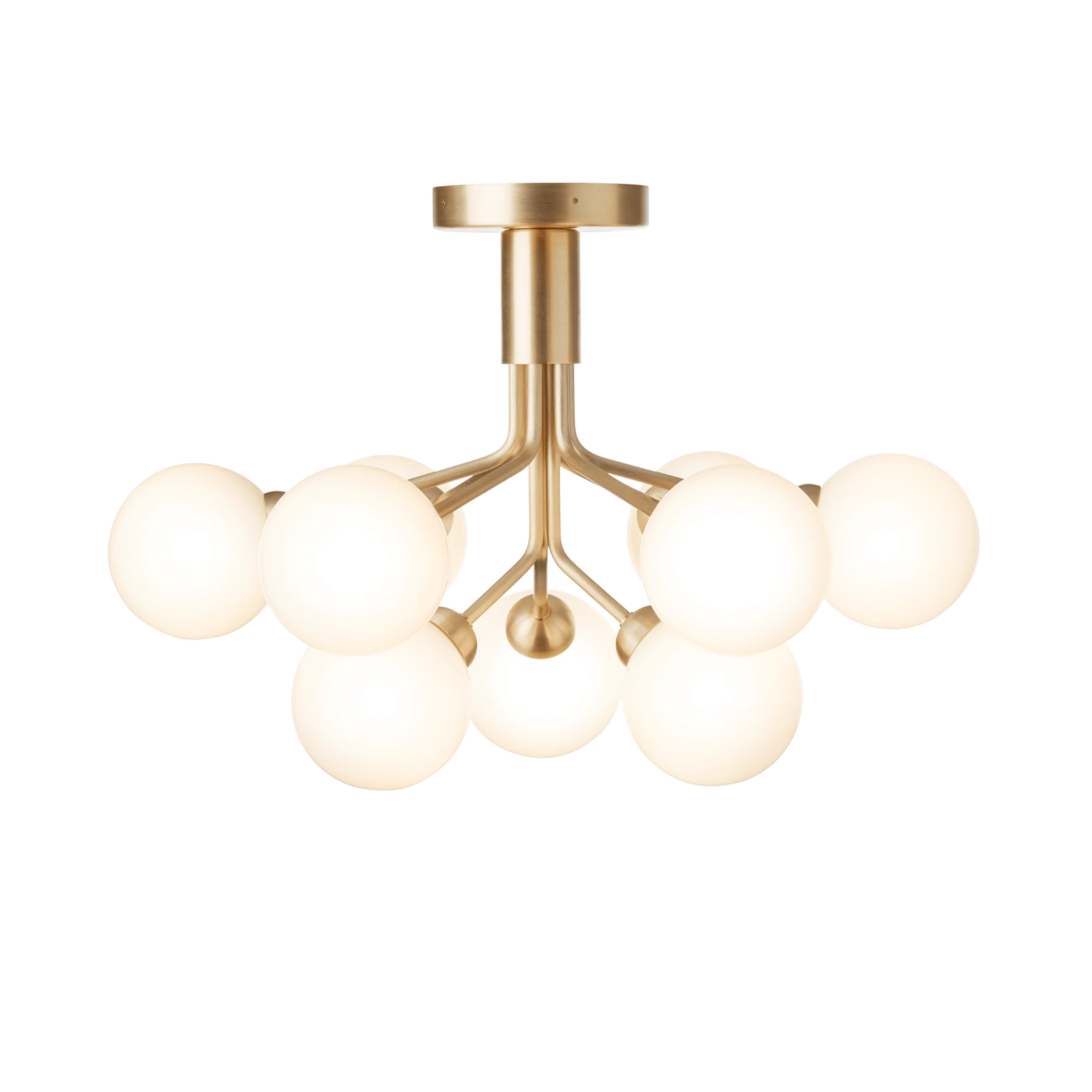 Lampa sufitowa APIALES 9 mosiężny z opalowym szkłem - Image 3