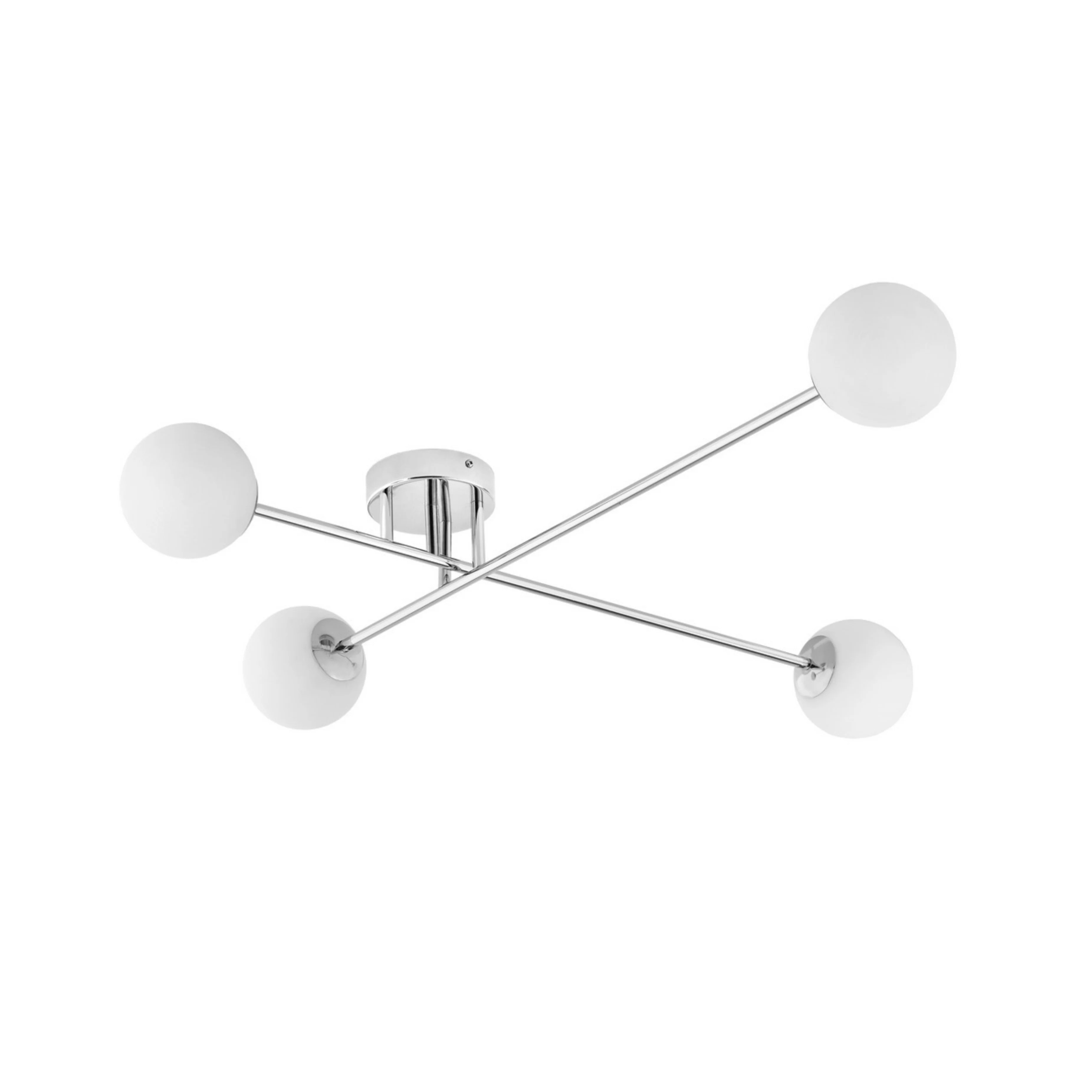 Lampa sufitowa ASTRA 4 chrom z białym kloszem