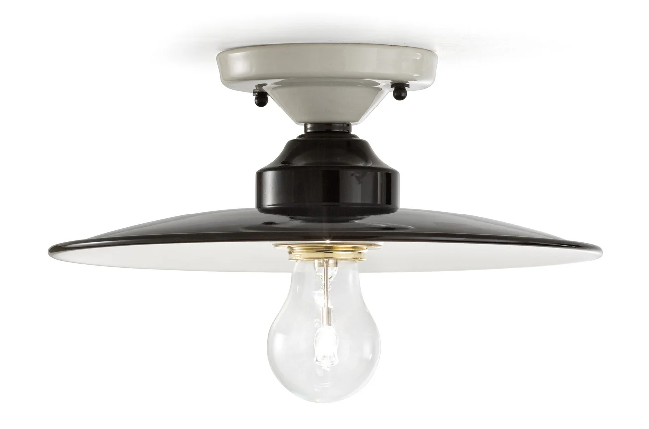 Lampa sufitowa ceramiczna B&W biało-czarny - Image 3