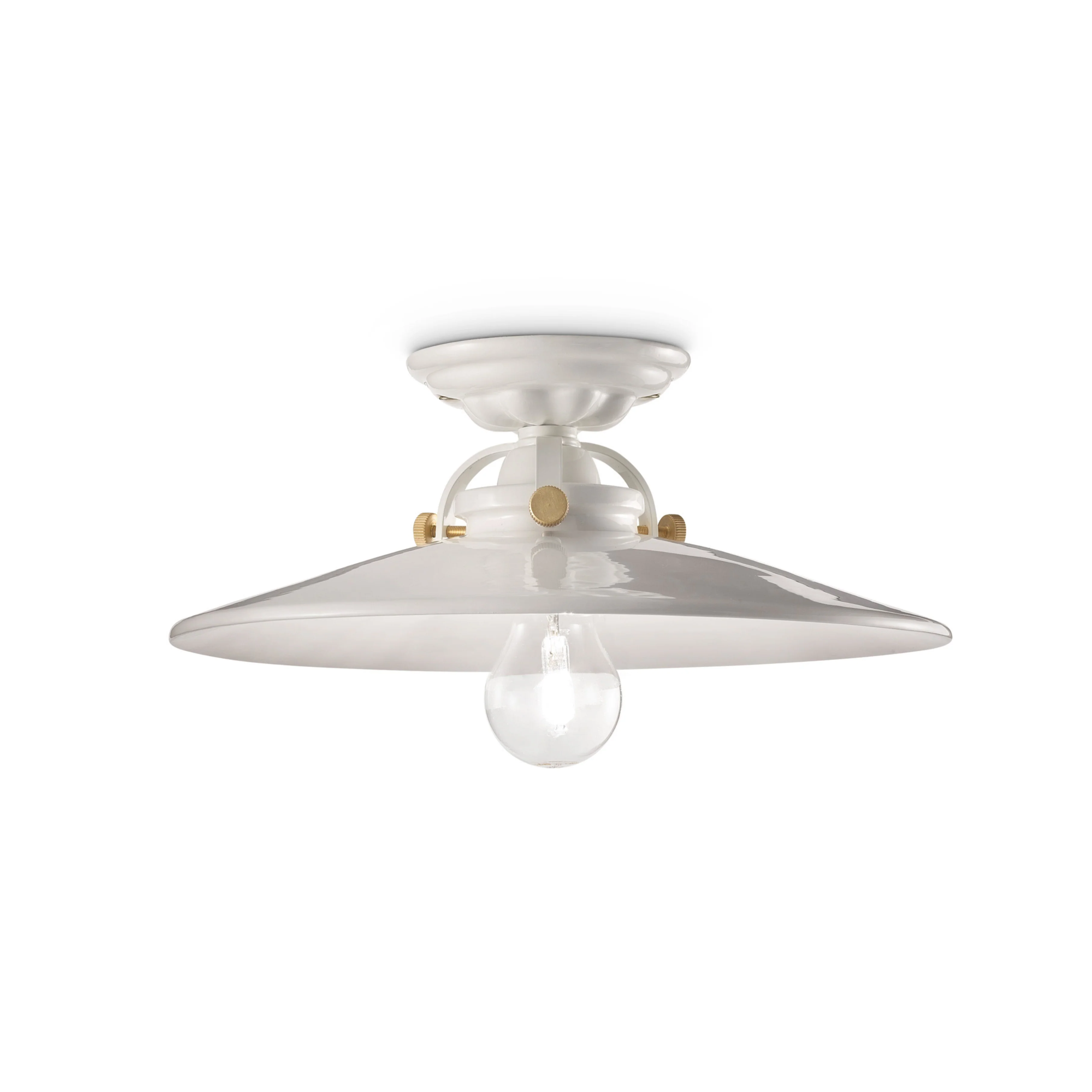 Lampa sufitowa ceramiczna B&W biały z mosiężnym wykończeniem