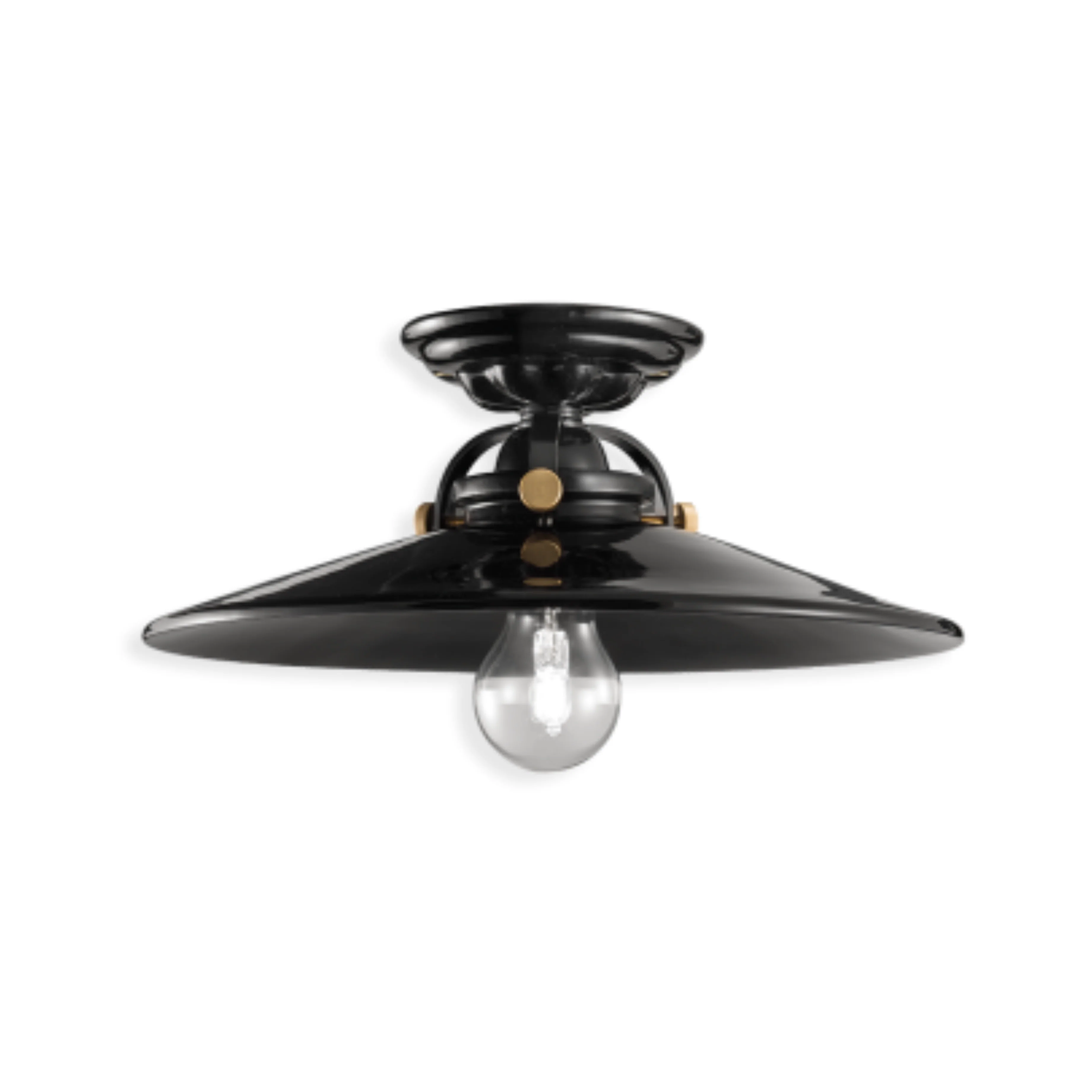 Lampa sufitowa ceramiczna B&W czarny z mosiężnym wykończeniem