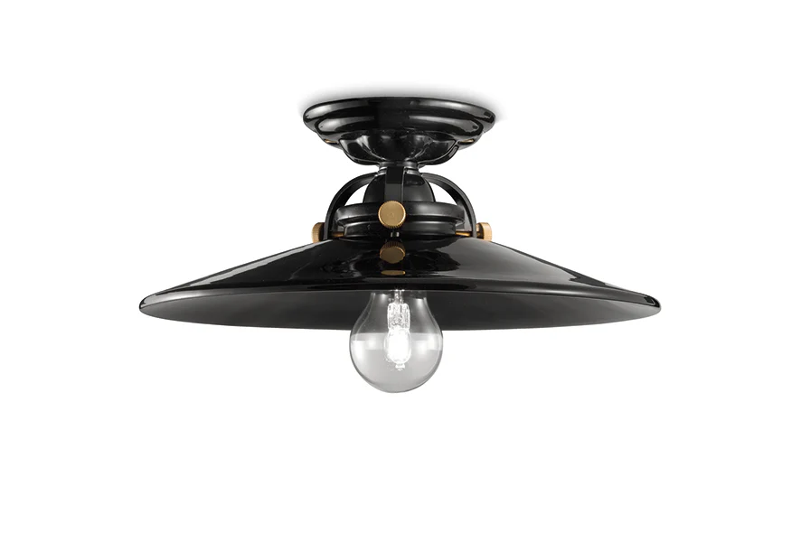 Lampa sufitowa ceramiczna B&W czarny z mosiężnym wykończeniem - Image 3