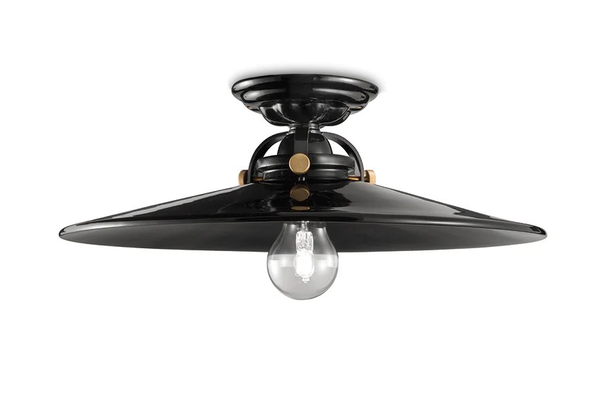 Lampa sufitowa ceramiczna B&W czarny z mosiężnym wykończeniem - Image 4