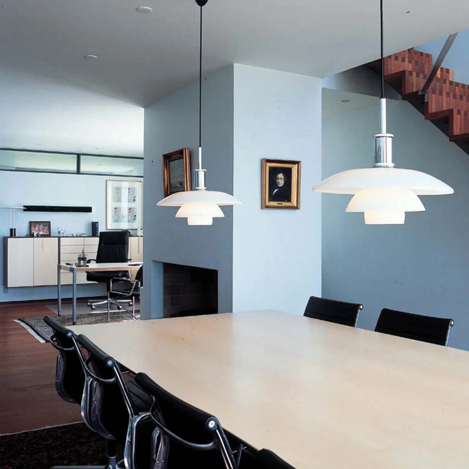 Lampa wisząca PH 3½-3 biały z chromowanym wykończeniem - Image 2