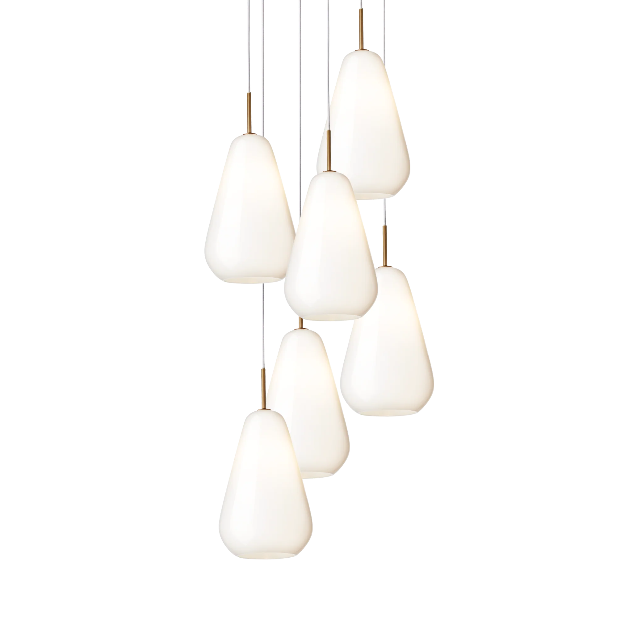 Lampa wisząca ANOLI 6 złoty z opalowym szkłem