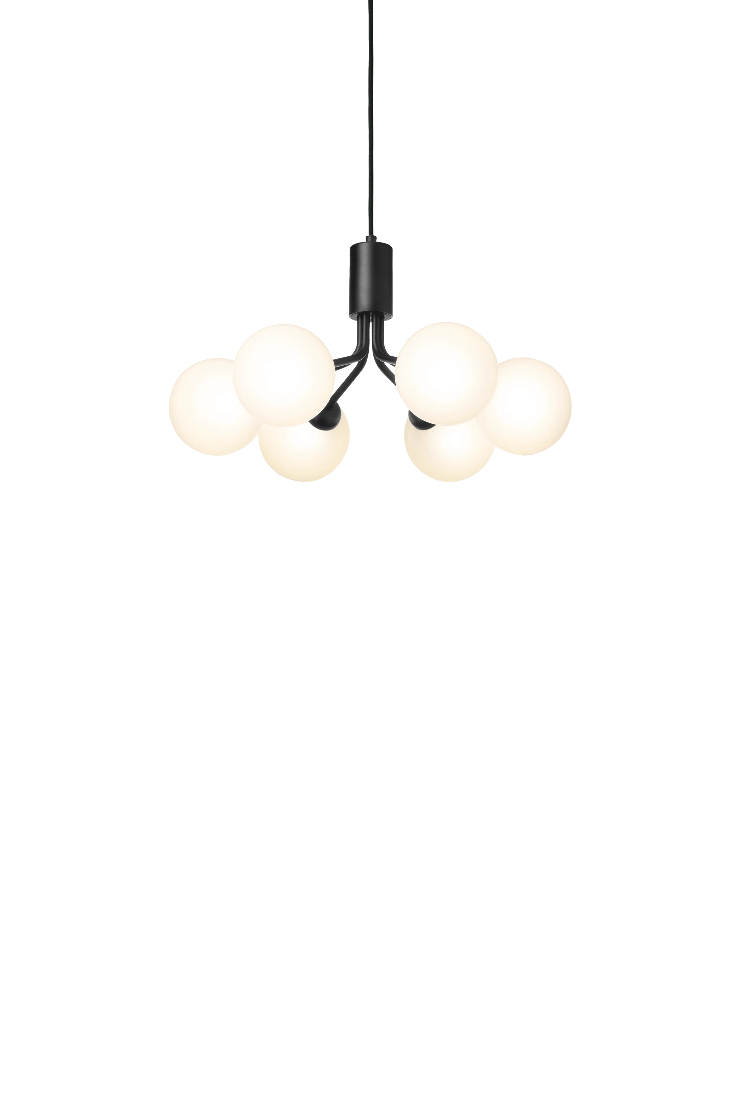 Lampa wisząca APIALES 6 czarny z opalowym szkłem - Image 4