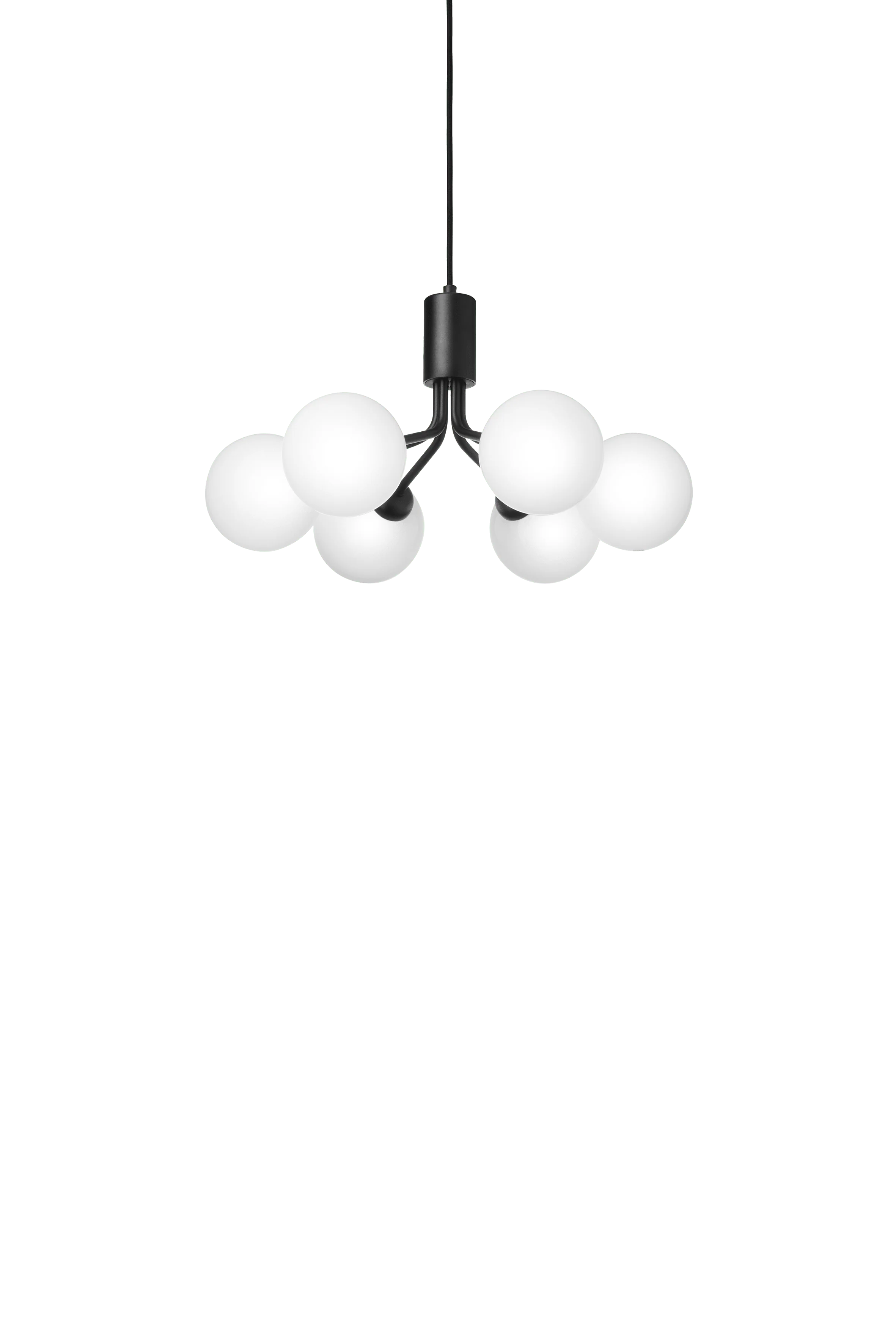 Lampa wisząca APIALES 6 czarny z opalowym szkłem - Image 7