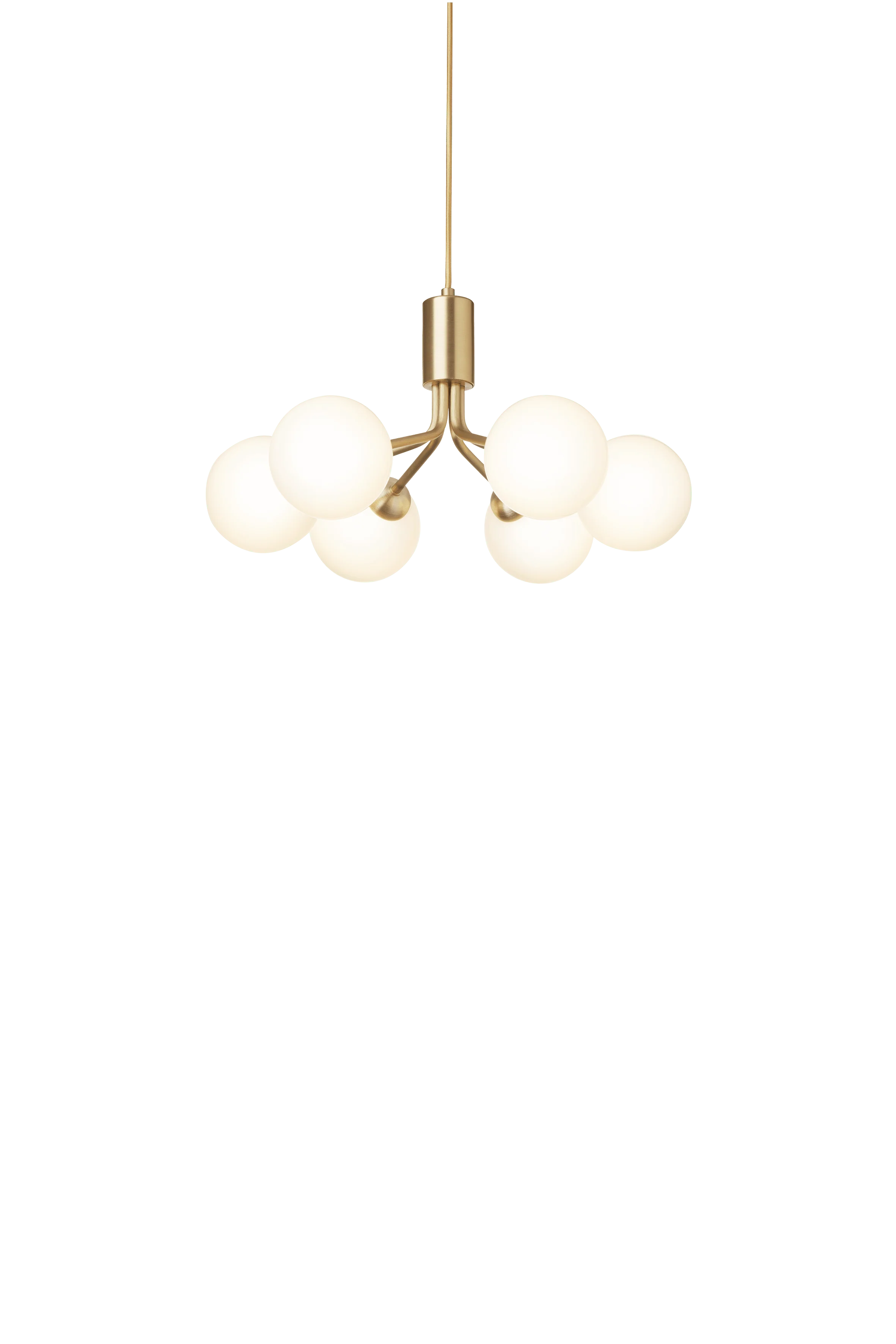 Lampa wisząca APIALES 6 mosiężny z opalowym szkłem - Image 3