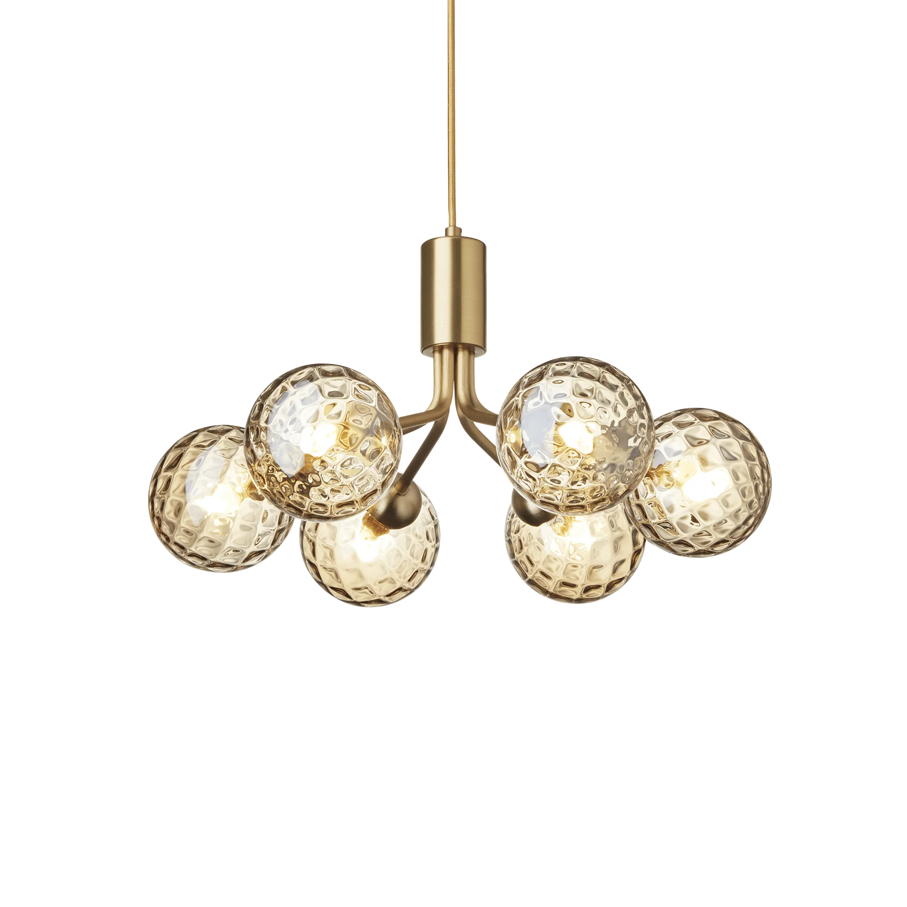 Lampa wisząca APIALES 6 mosiężny ze złotym szkłem - Image 3