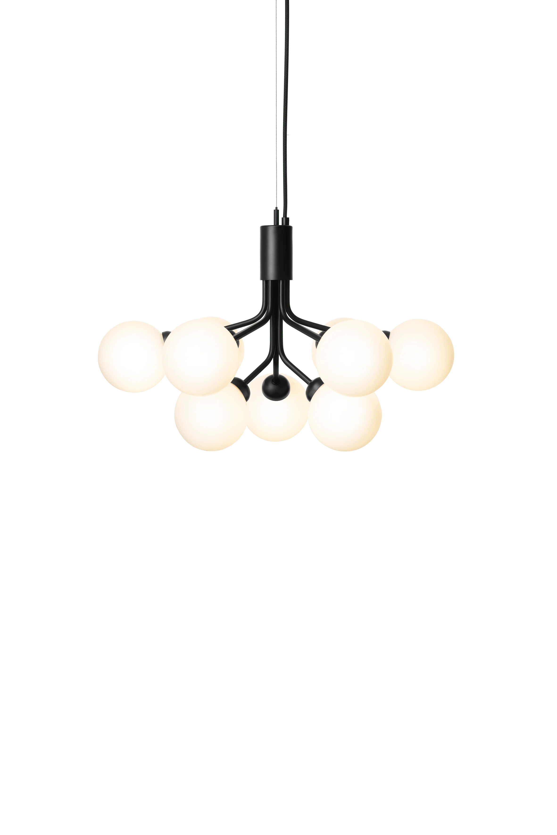 Lampa wisząca APIALES 9 czarny z opalowym szkłem - Image 5