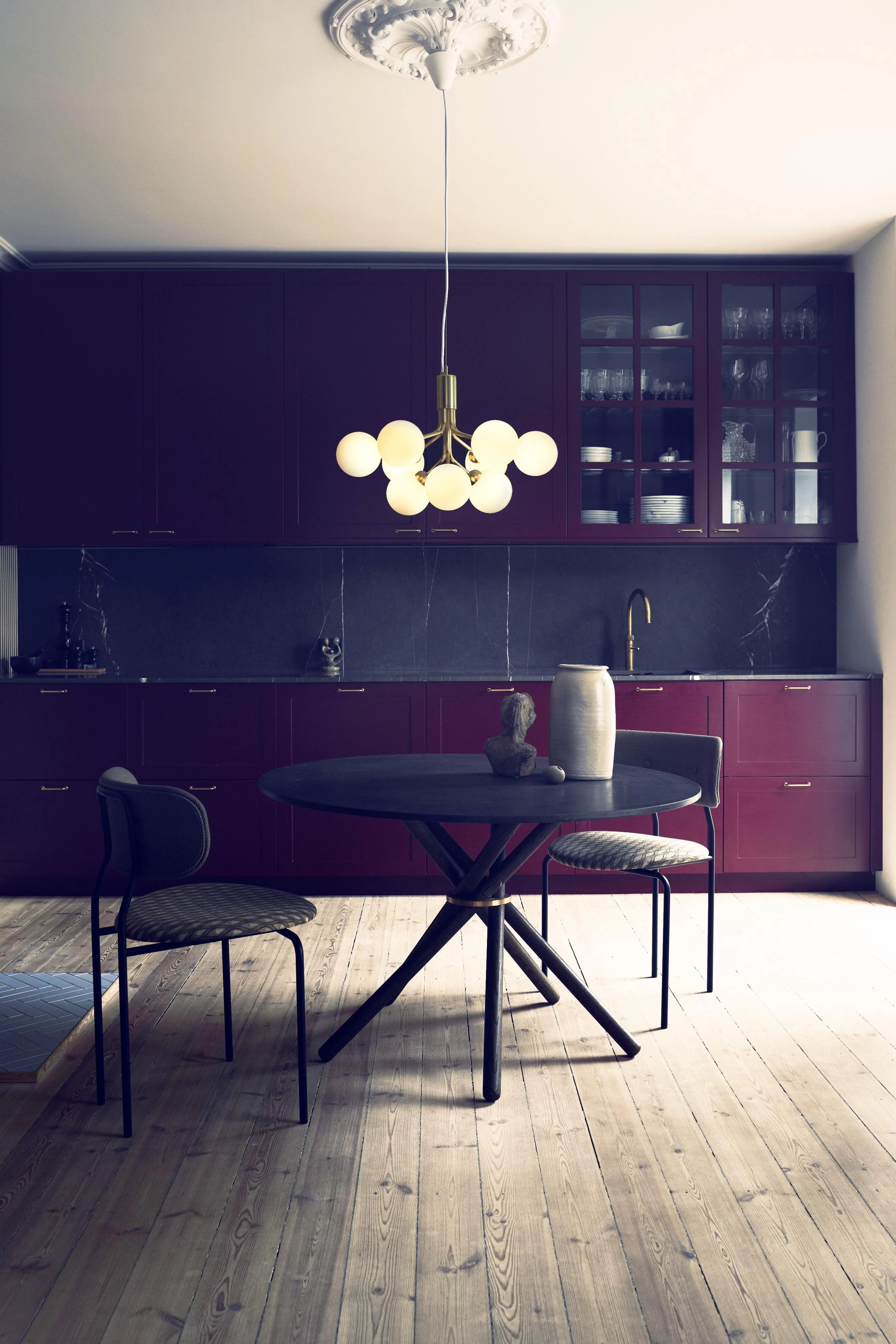 Lampa wisząca APIALES 9 mosiężny z opalowym szkłem - Image 6