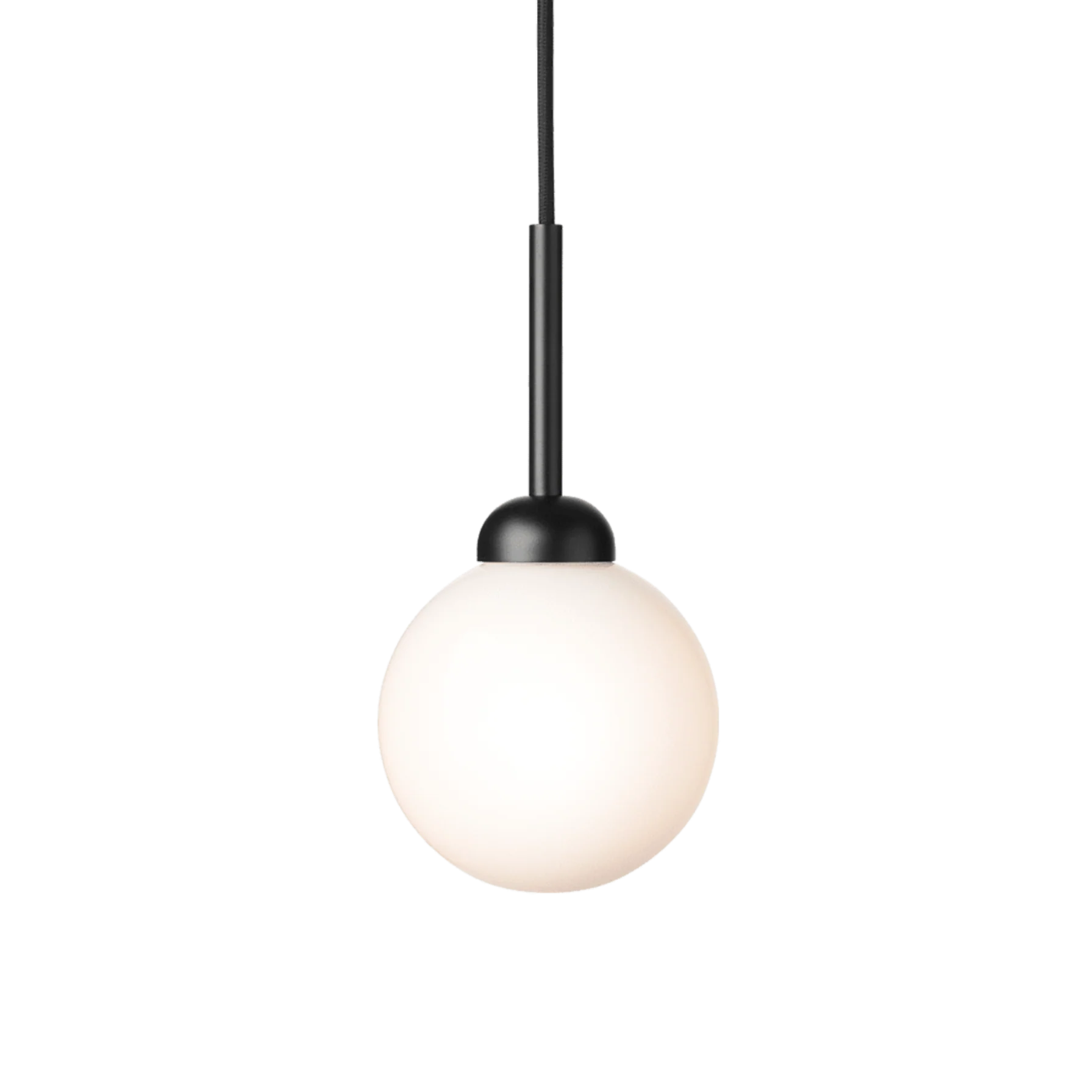 Lampa wisząca APIALES czarny z opalowym szkłem