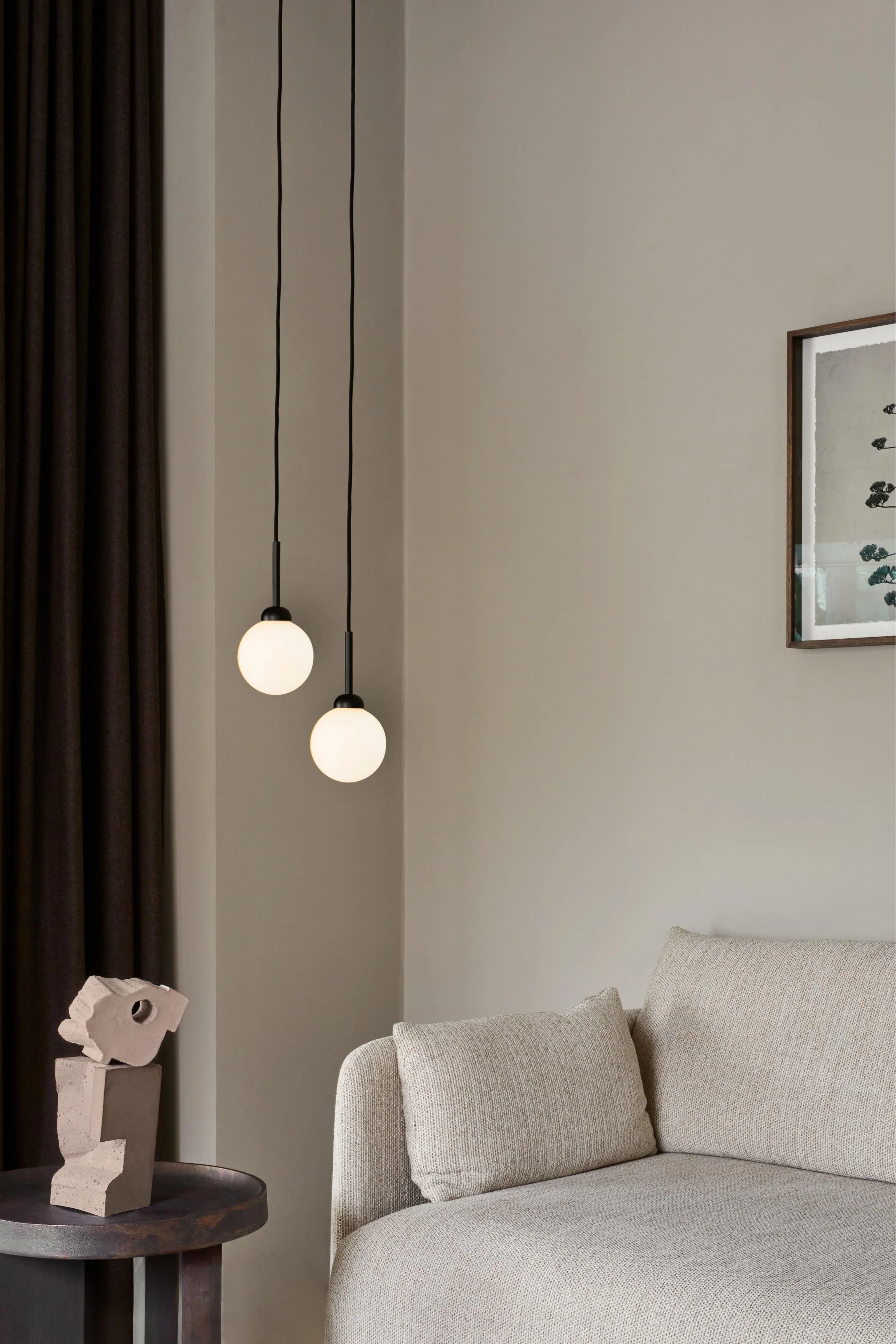 Lampa wisząca APIALES czarny z opalowym szkłem - Image 3