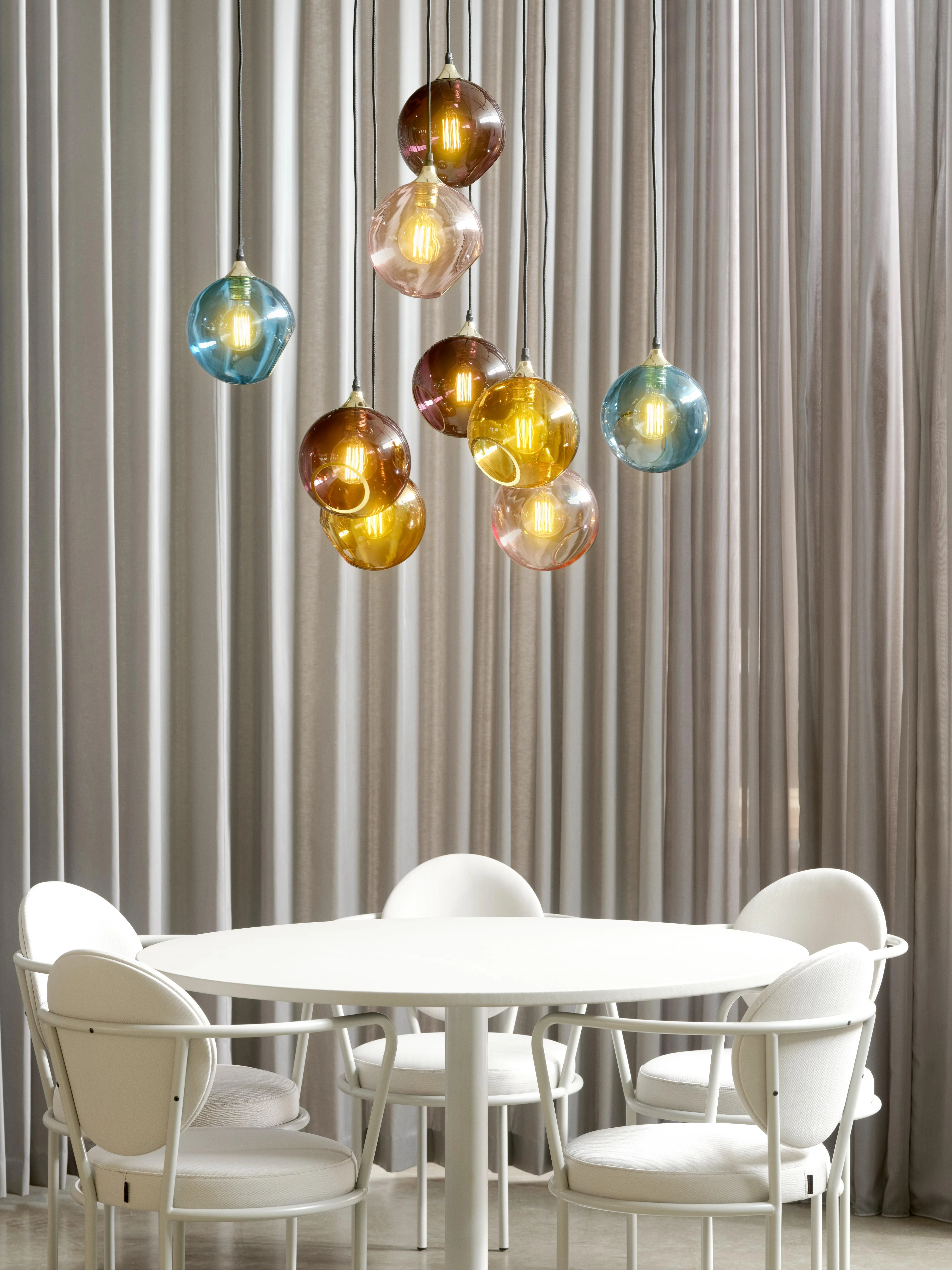 Lampa wisząca BALLROOM błękitny ze złotym wykończeniem - Image 4