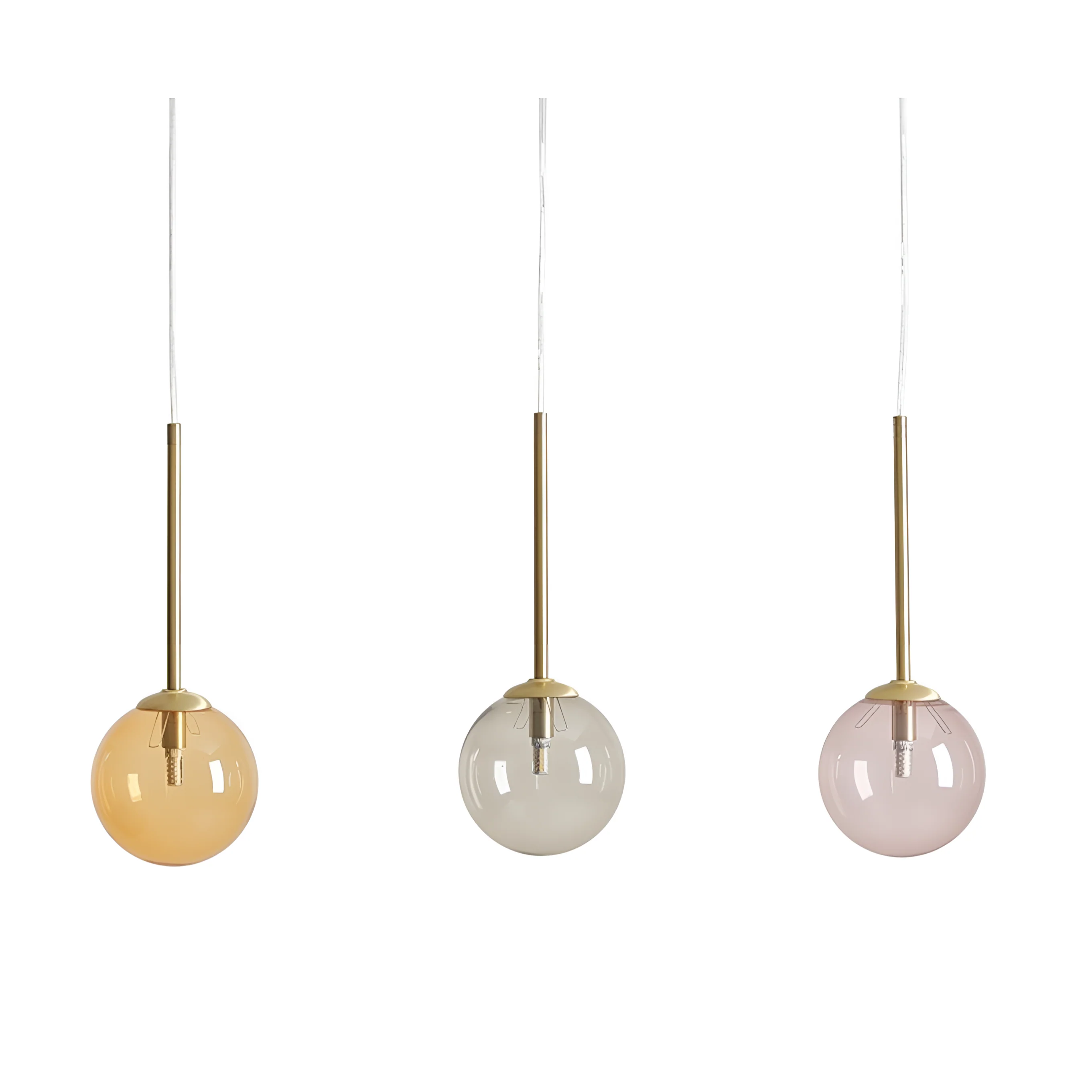 Lampa wisząca BOSSO TRIO kolorowe szkło