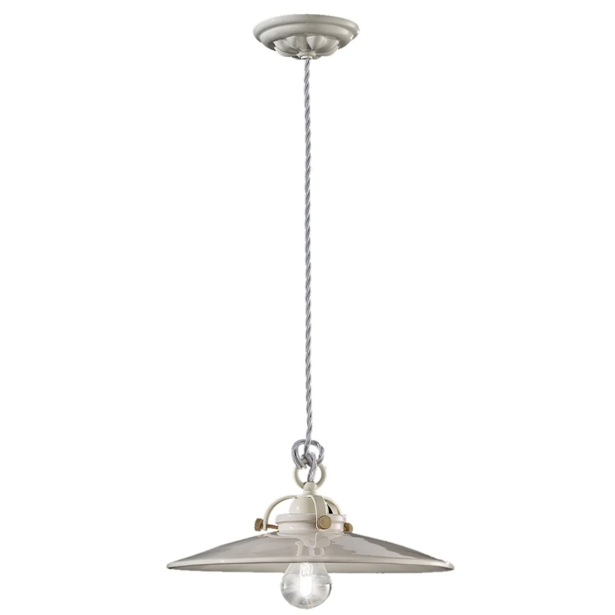 Lampa wisząca ceramiczna B&W biały z mosiężnym wykończeniem - Image 3