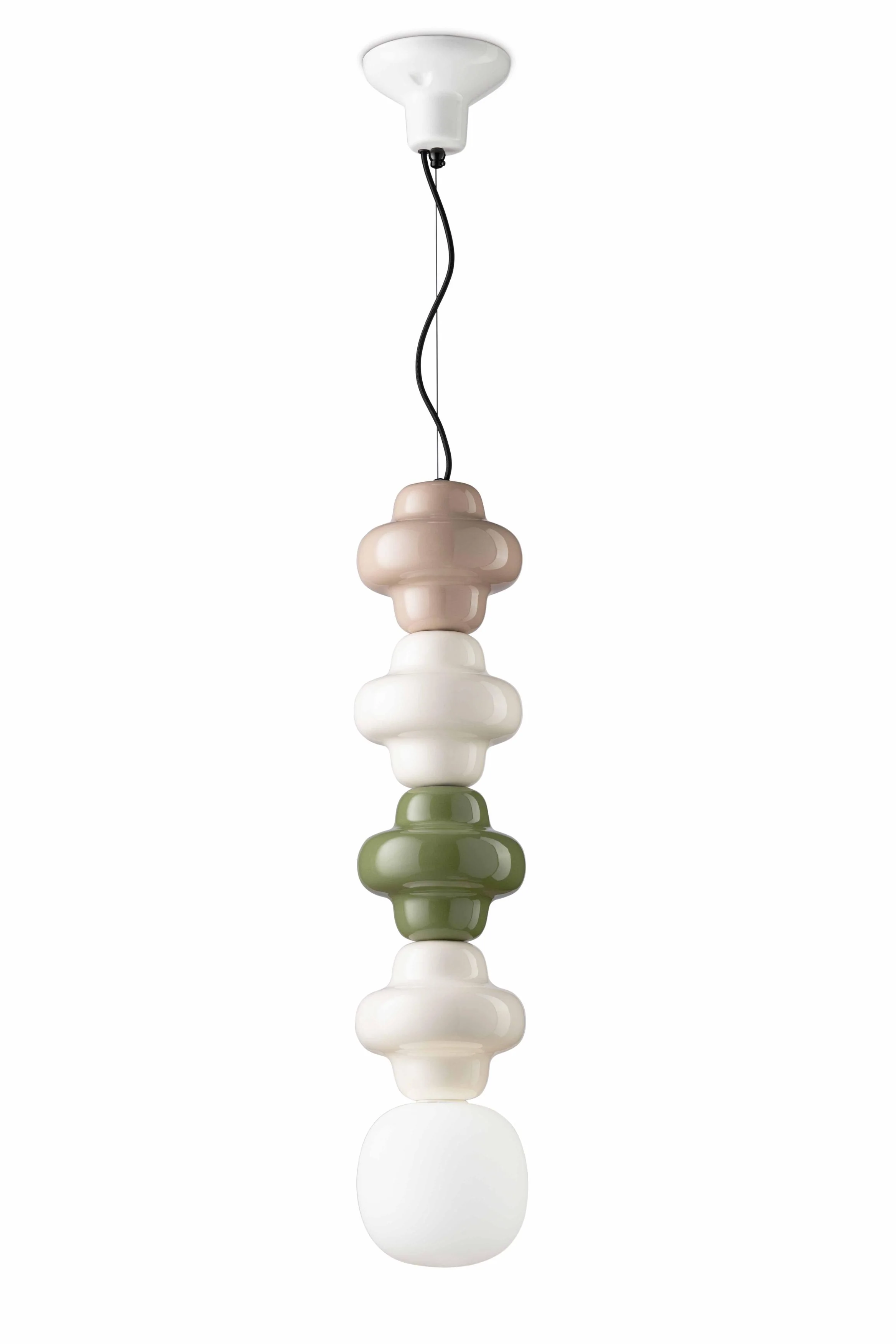 Lampa wisząca ceramiczna COPACABANA MIX kremowy z szałwiowym i beżowym - Image 3