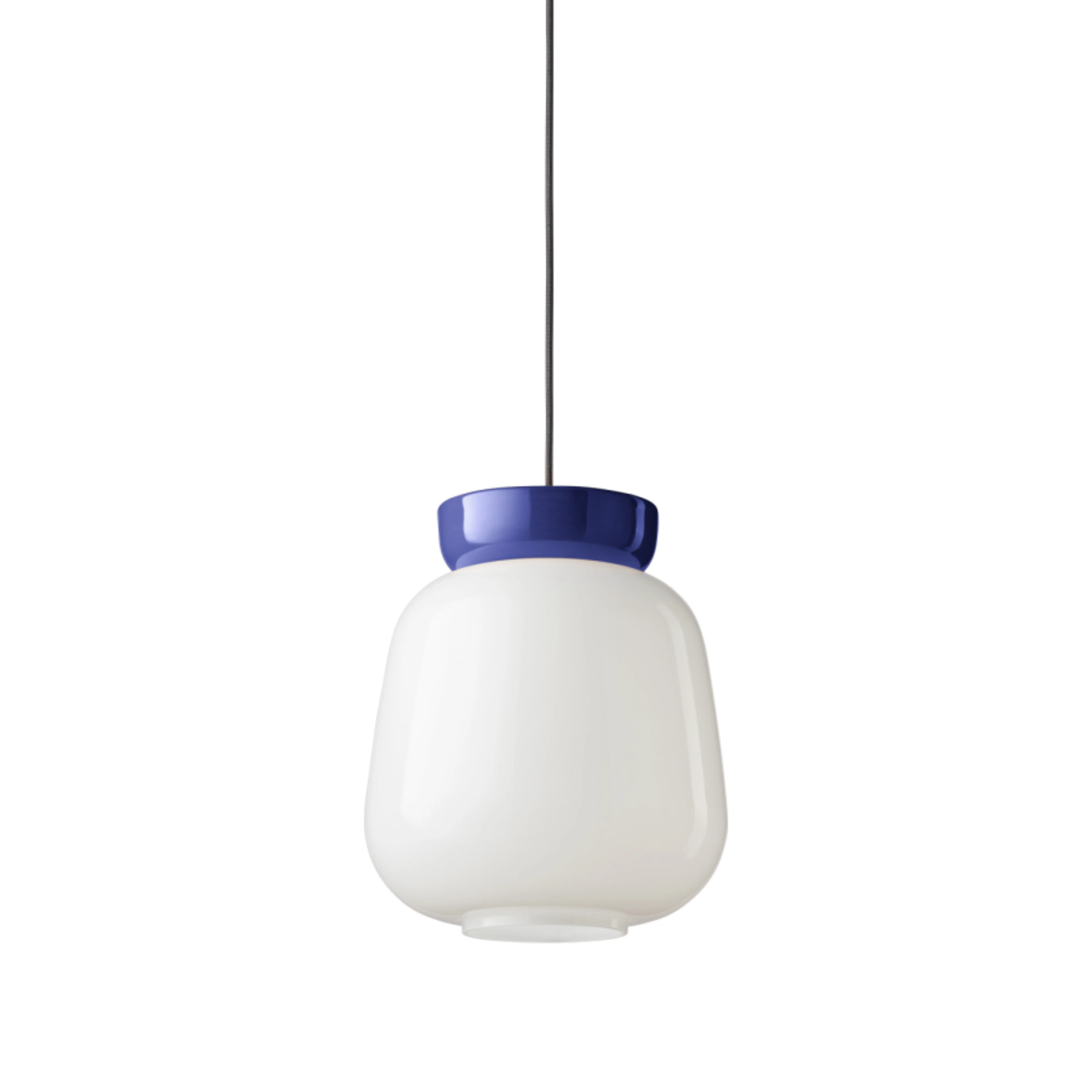 Lampa wisząca ceramiczna CORCOVADO mleczny z granatowym