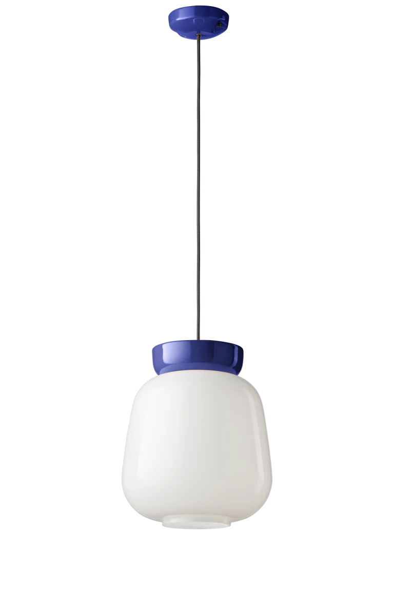 Lampa wisząca ceramiczna CORCOVADO mleczny z granatowym - Image 3
