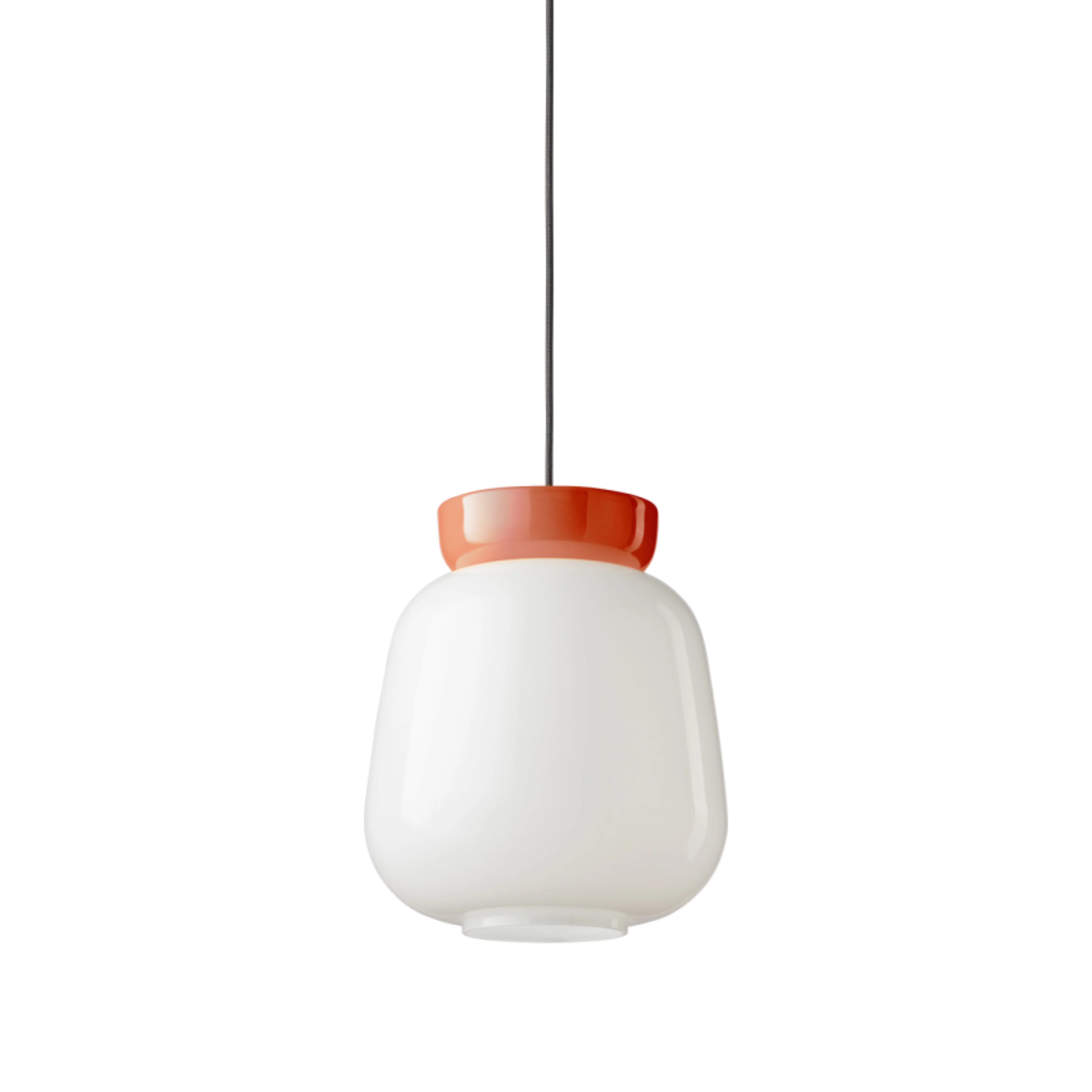 Lampa wisząca ceramiczna CORCOVADO mleczny z pomarańczowym