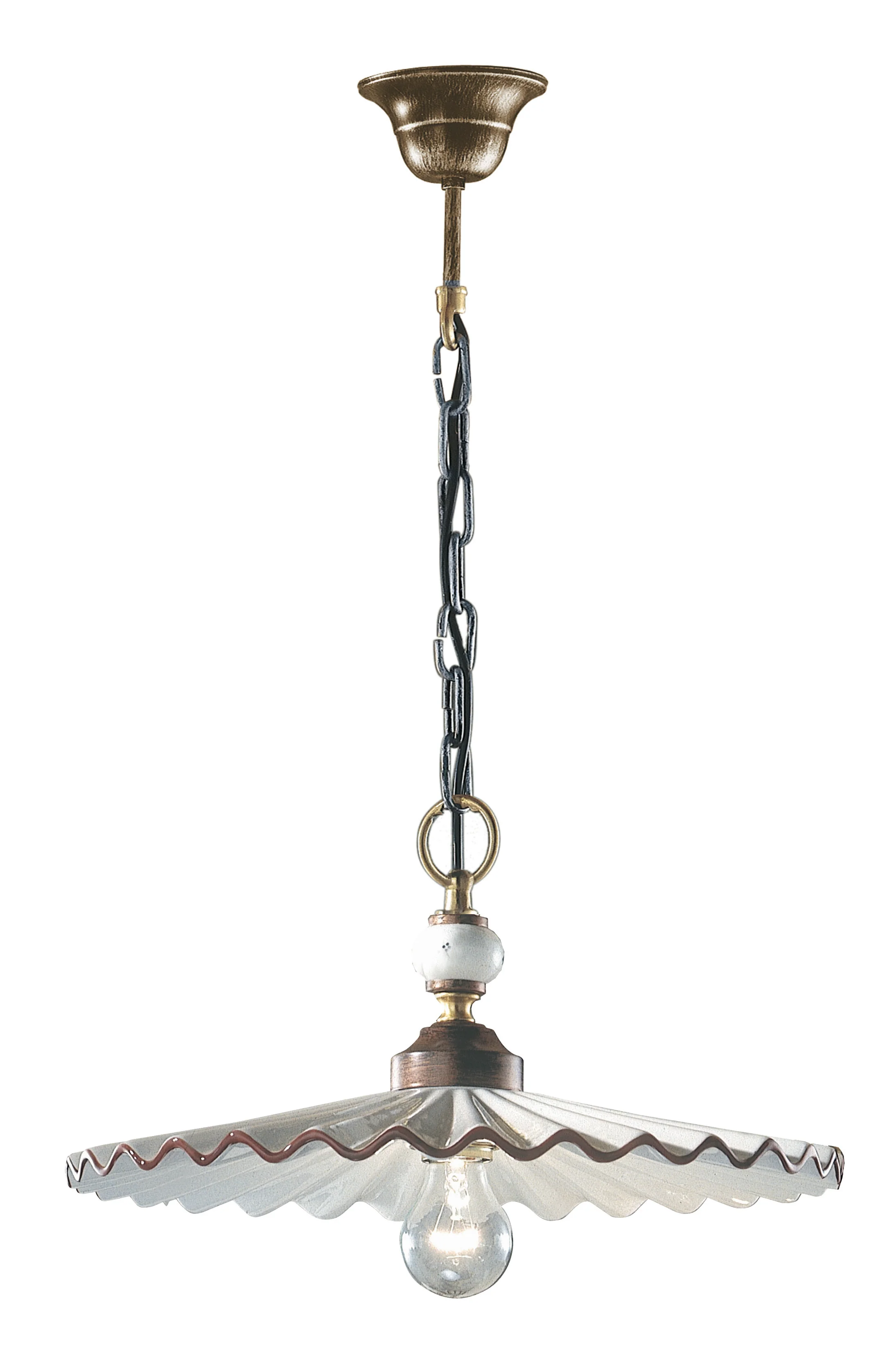 Lampa wisząca ceramiczna L’AQUILA biały z mokka i antycznym miedzianym - Image 3
