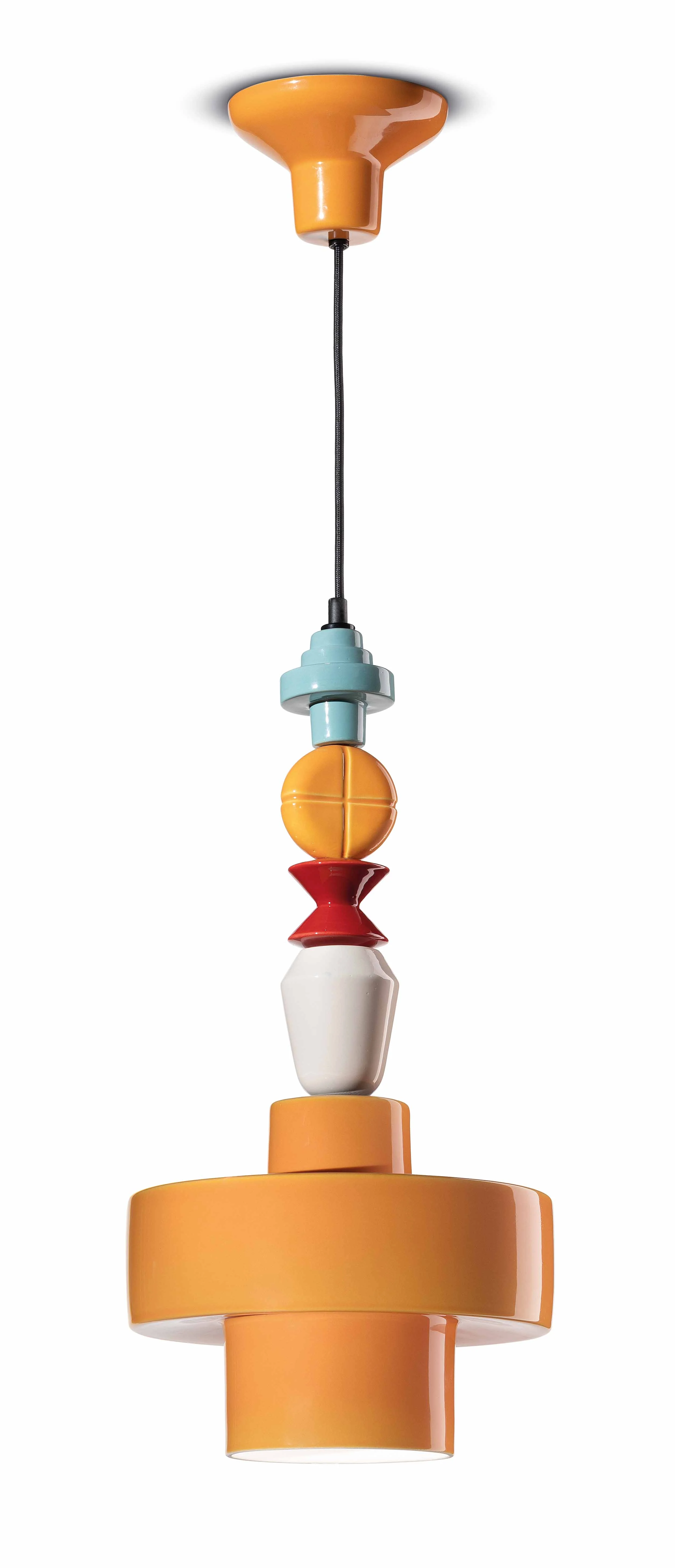 Lampa wisząca ceramiczna LARIAT ROLL żółty - Image 3