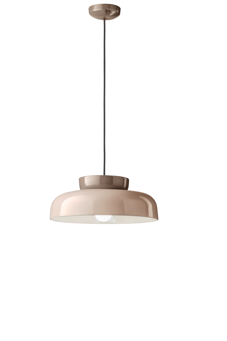 Lampa wisząca ceramiczna MARACANÀ beżowy z mokka - Image 3