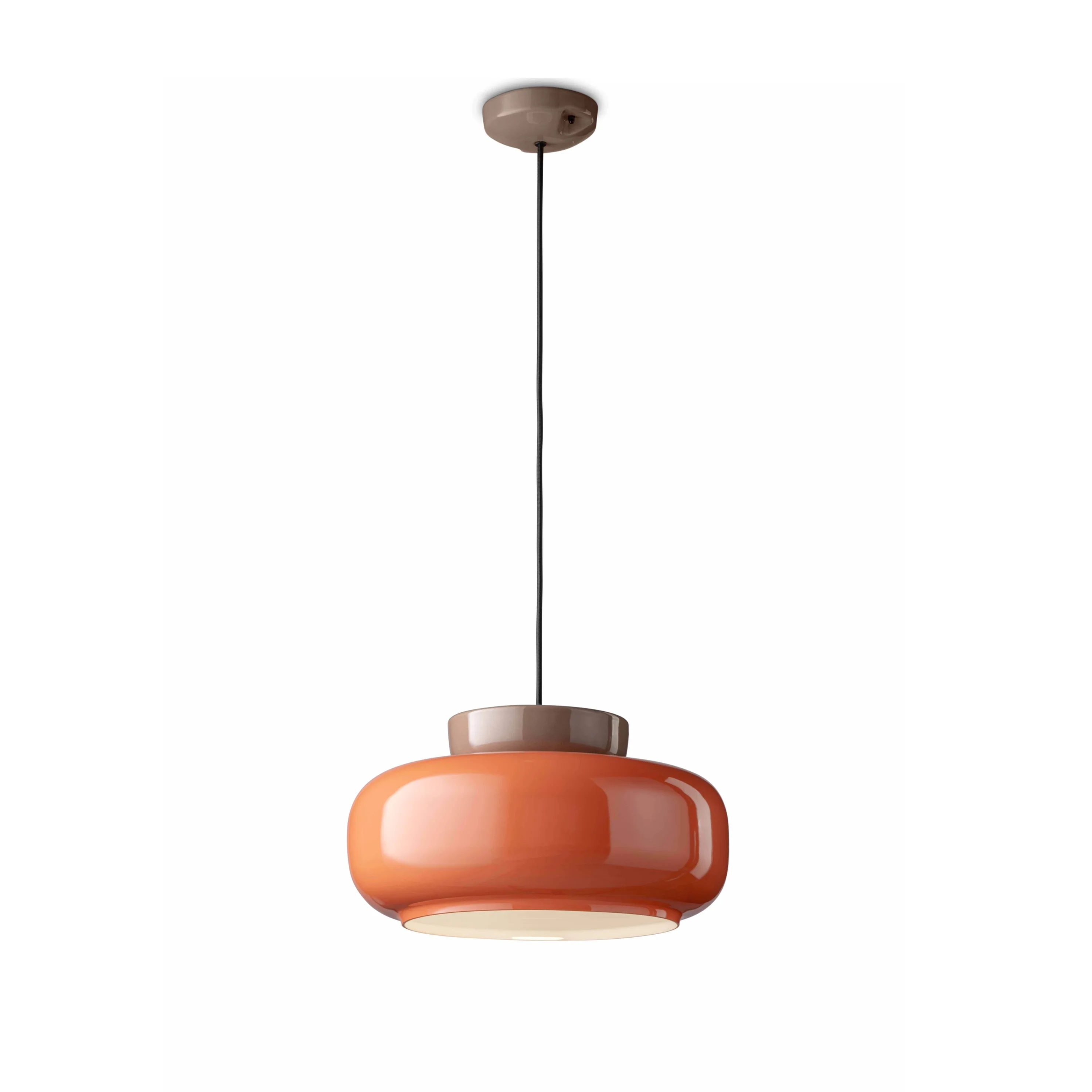 Lampa wisząca ceramiczna MARACANÀ pomarańczowy z mokka - Image 3