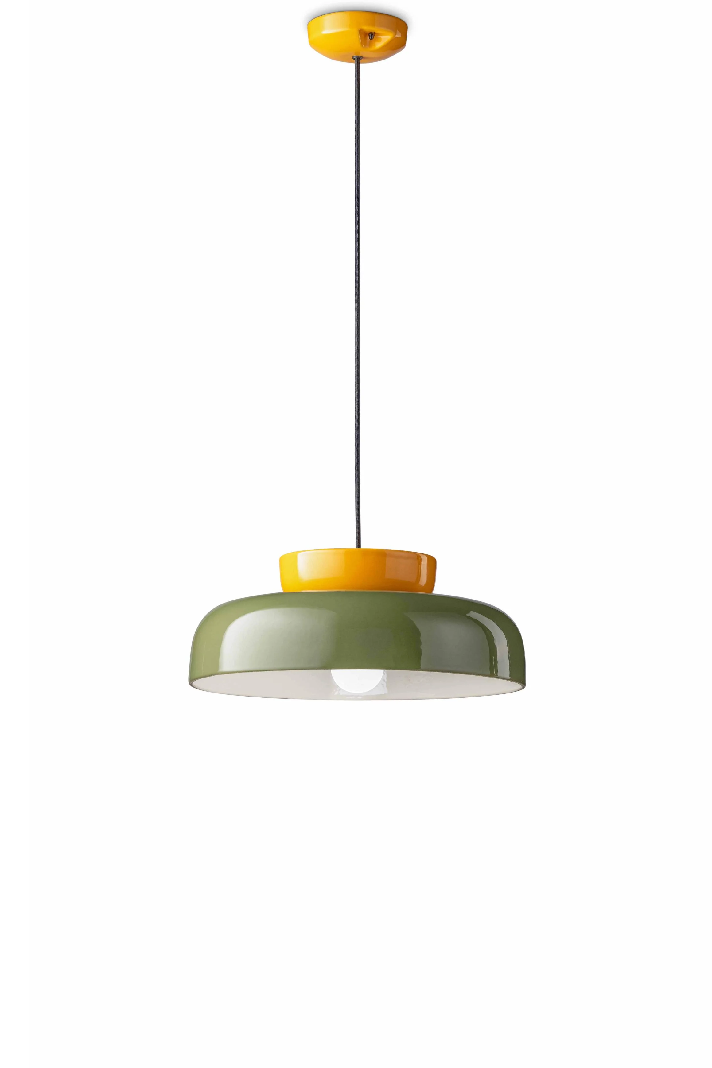 Lampa wisząca ceramiczna MARACANÀ szałwiowy z żółtym - Image 3