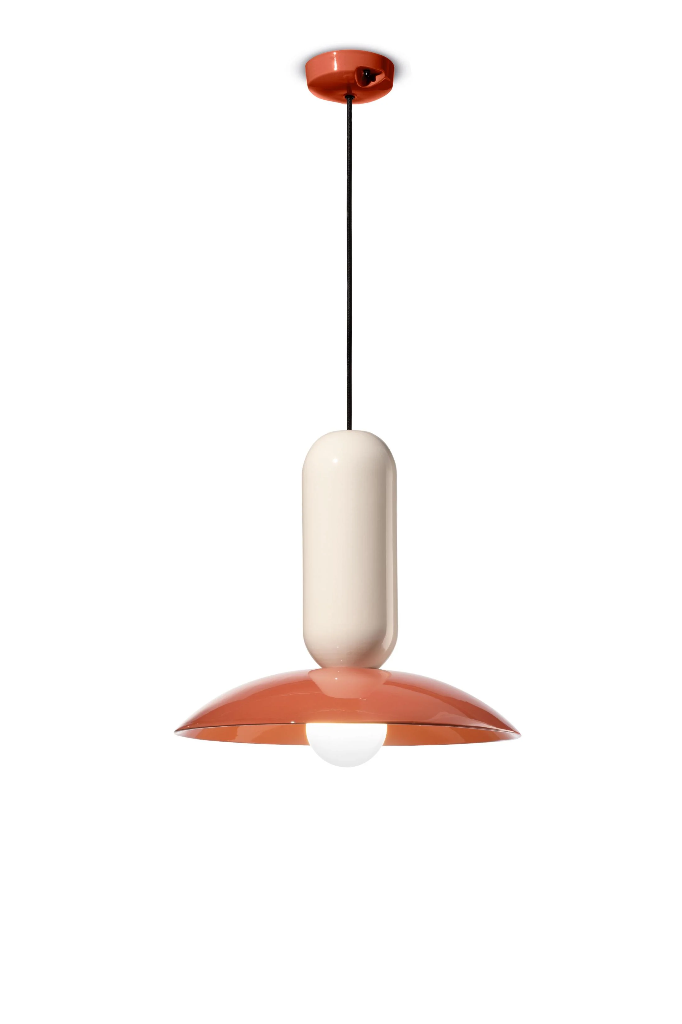 Lampa wisząca ceramiczna PAU kremowy z pomarańczowym - Image 3