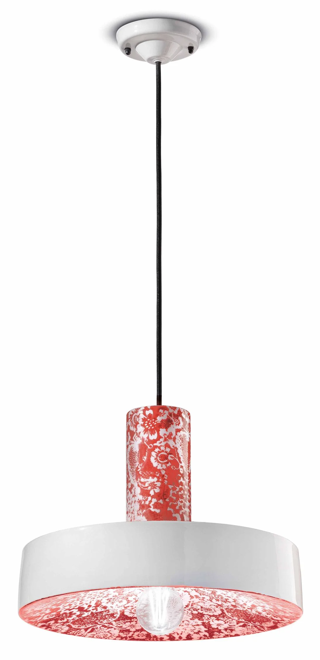 Lampa wisząca ceramiczna PI czerwone kwiaty - Image 3