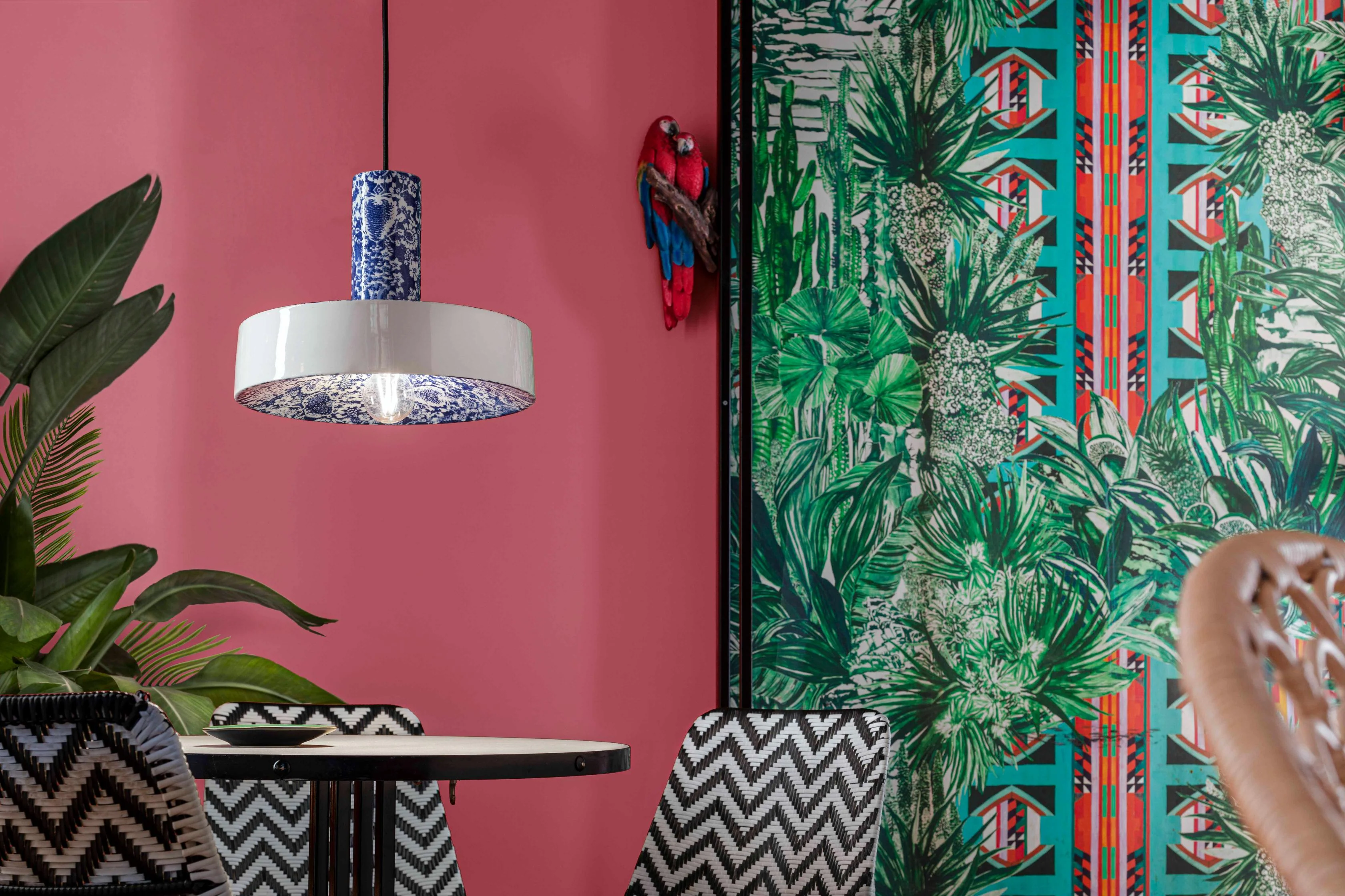 Lampa wisząca ceramiczna PI niebieskie kwiaty - Image 2