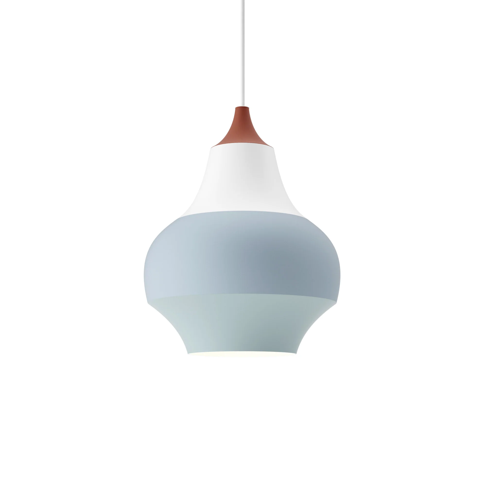 Lampa wisząca CIRQUE biało-niebieski z miedzianą końcówką