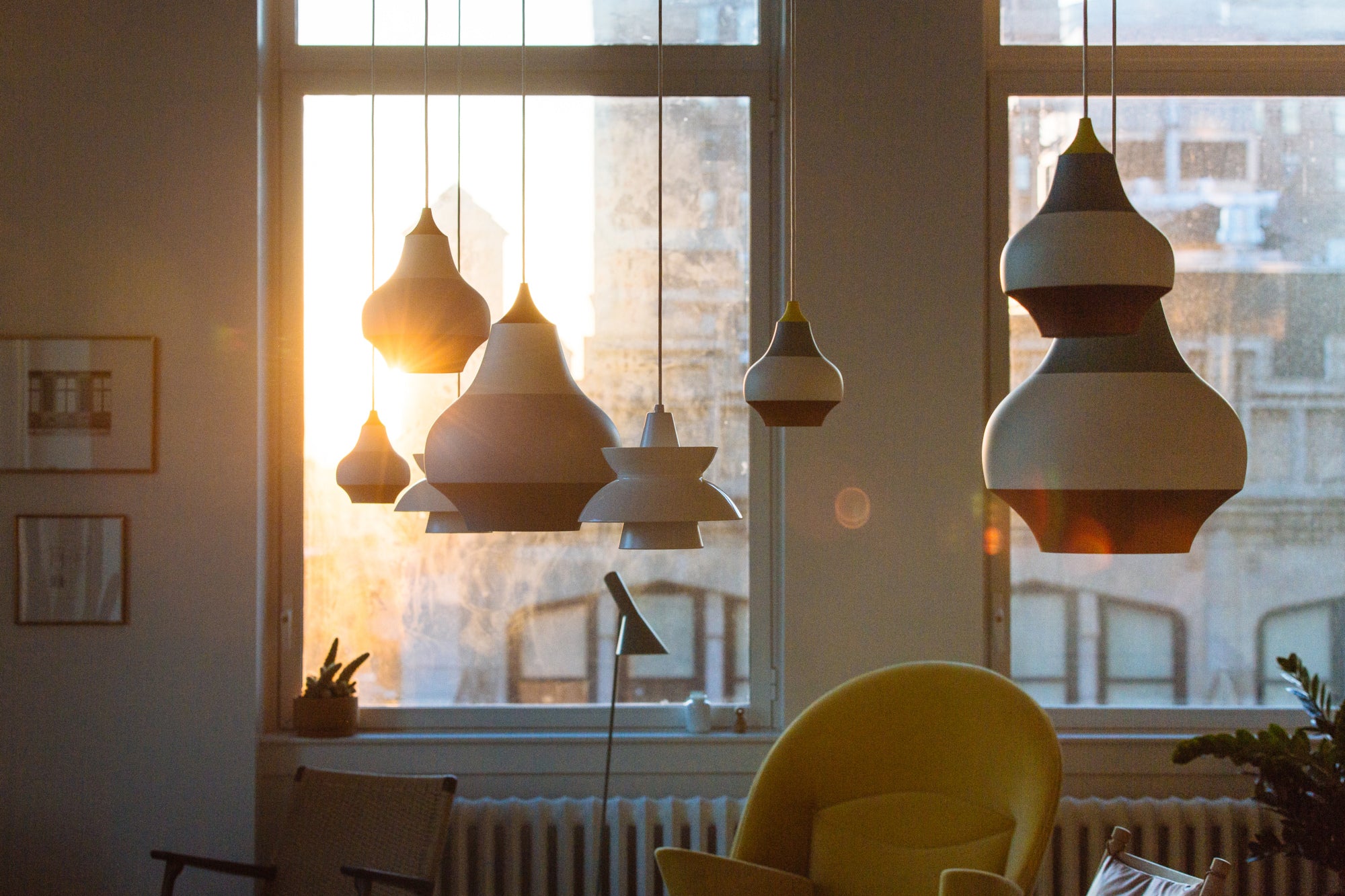 Lampa wisząca CIRQUE żółto-zielono-niebieski z czerwoną końcówką - Image 6