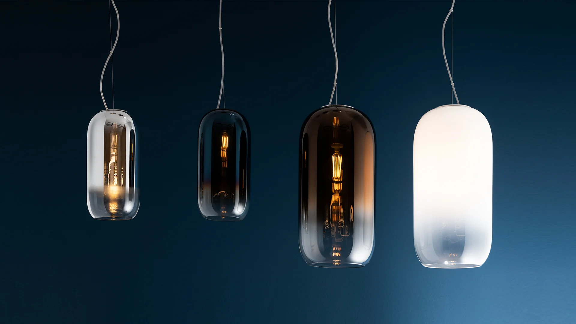 Lampa wisząca GOPLE niebieski ze srebrnym wykończeniem - Image 2