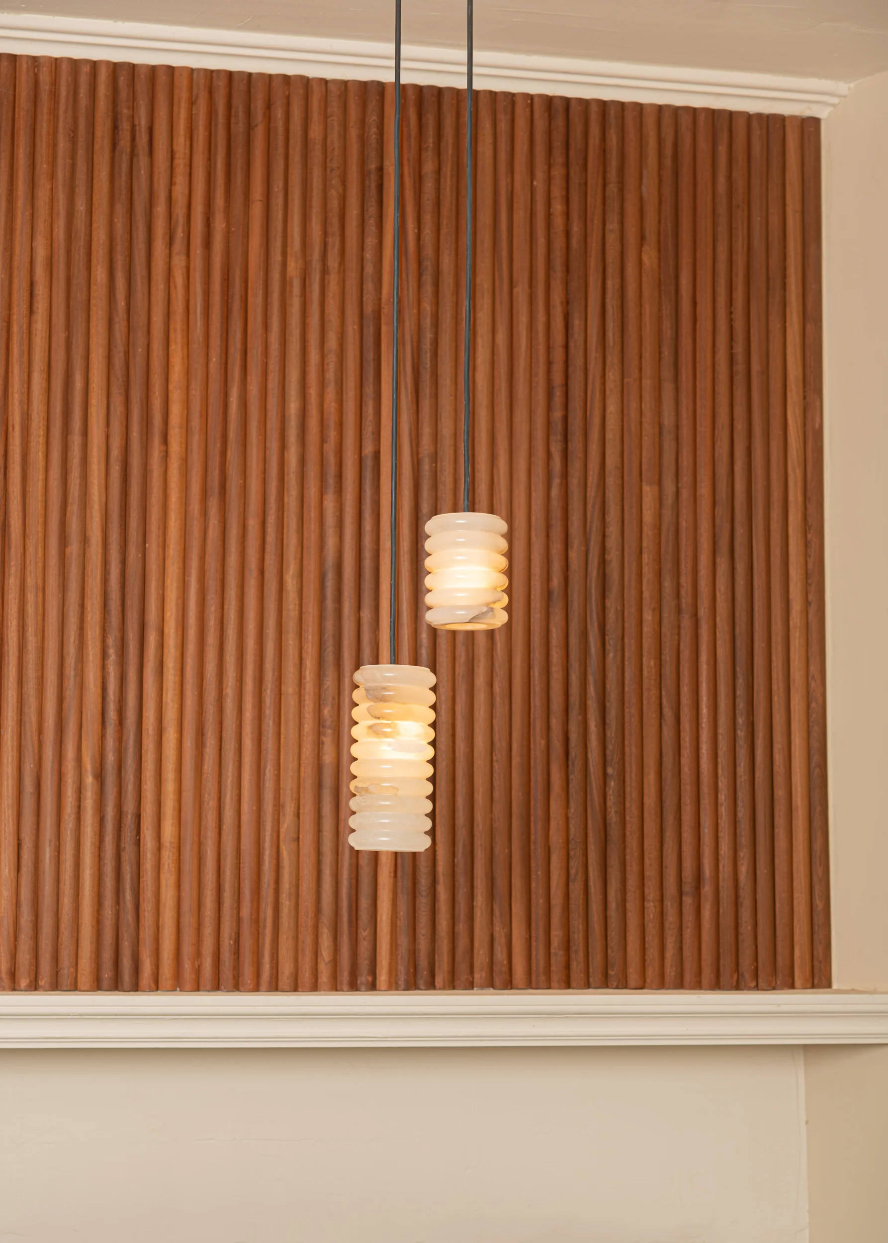 Lampa wisząca MANIKO FLUTA DOUBLE biały alabaster - Image 3