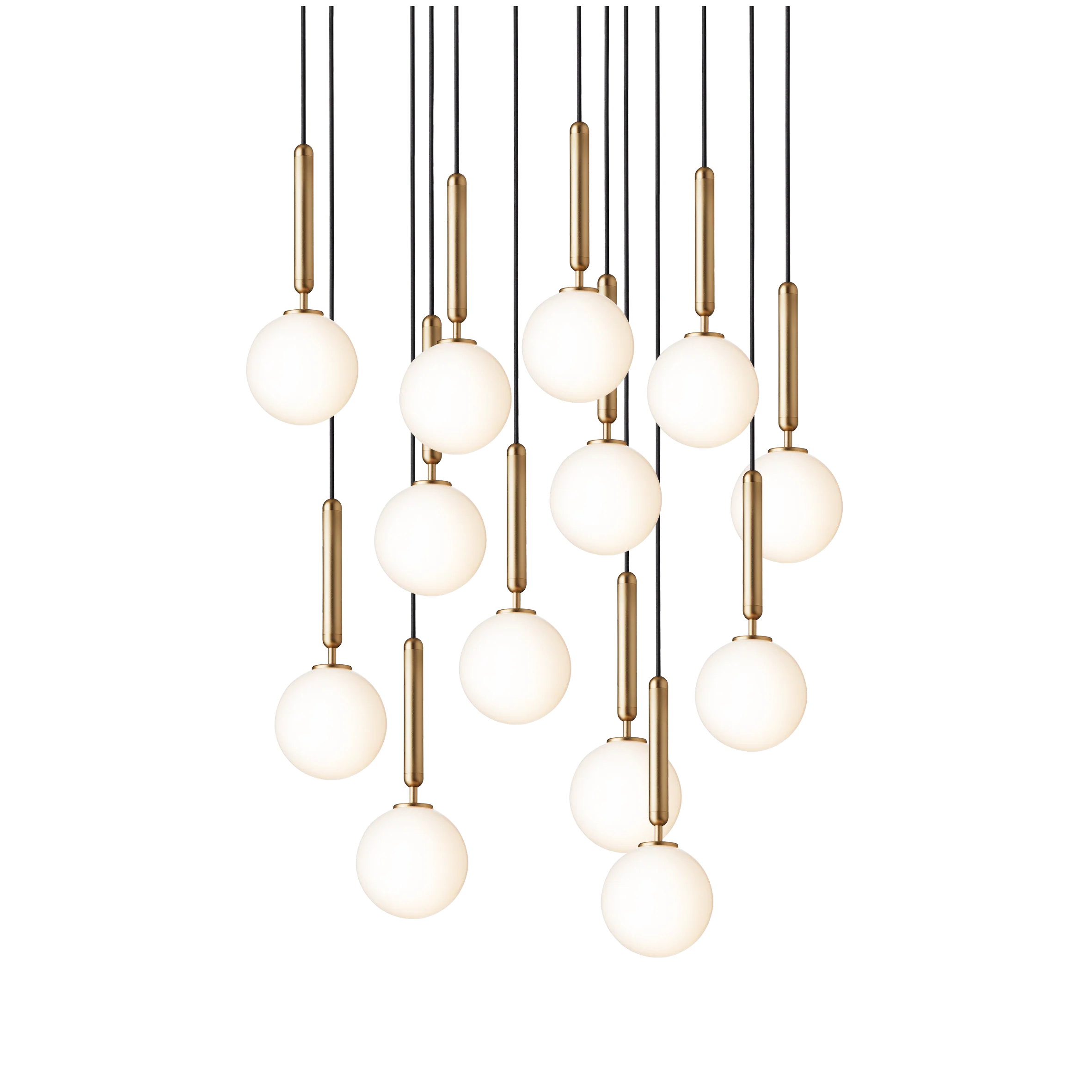 Lampa wisząca MIIRA 13 mosiężny z opalowym szkłem