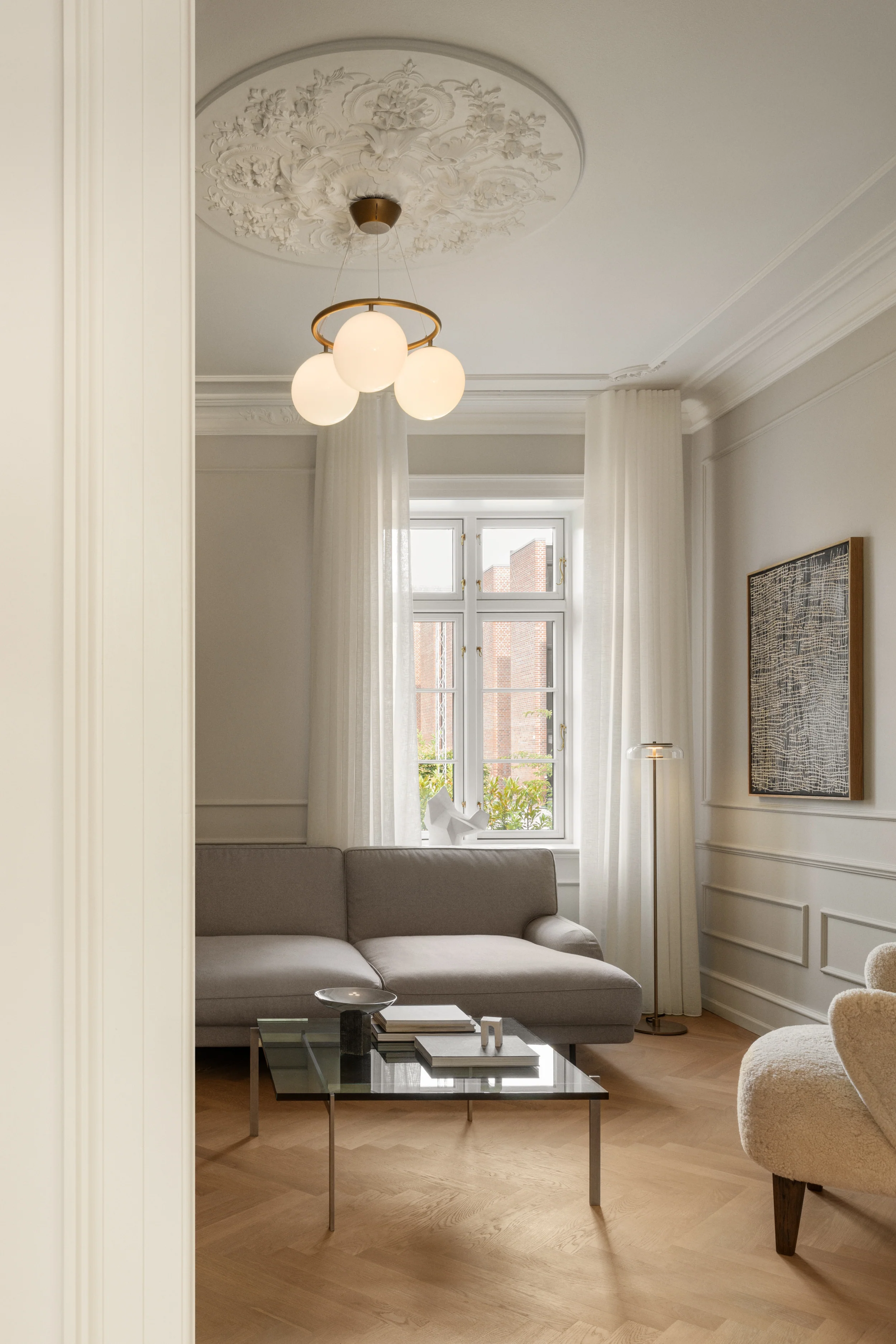 Lampa wisząca MIIRA 3 CIRCULAR ciemnobrązowy z opalowym szkłem - Image 2