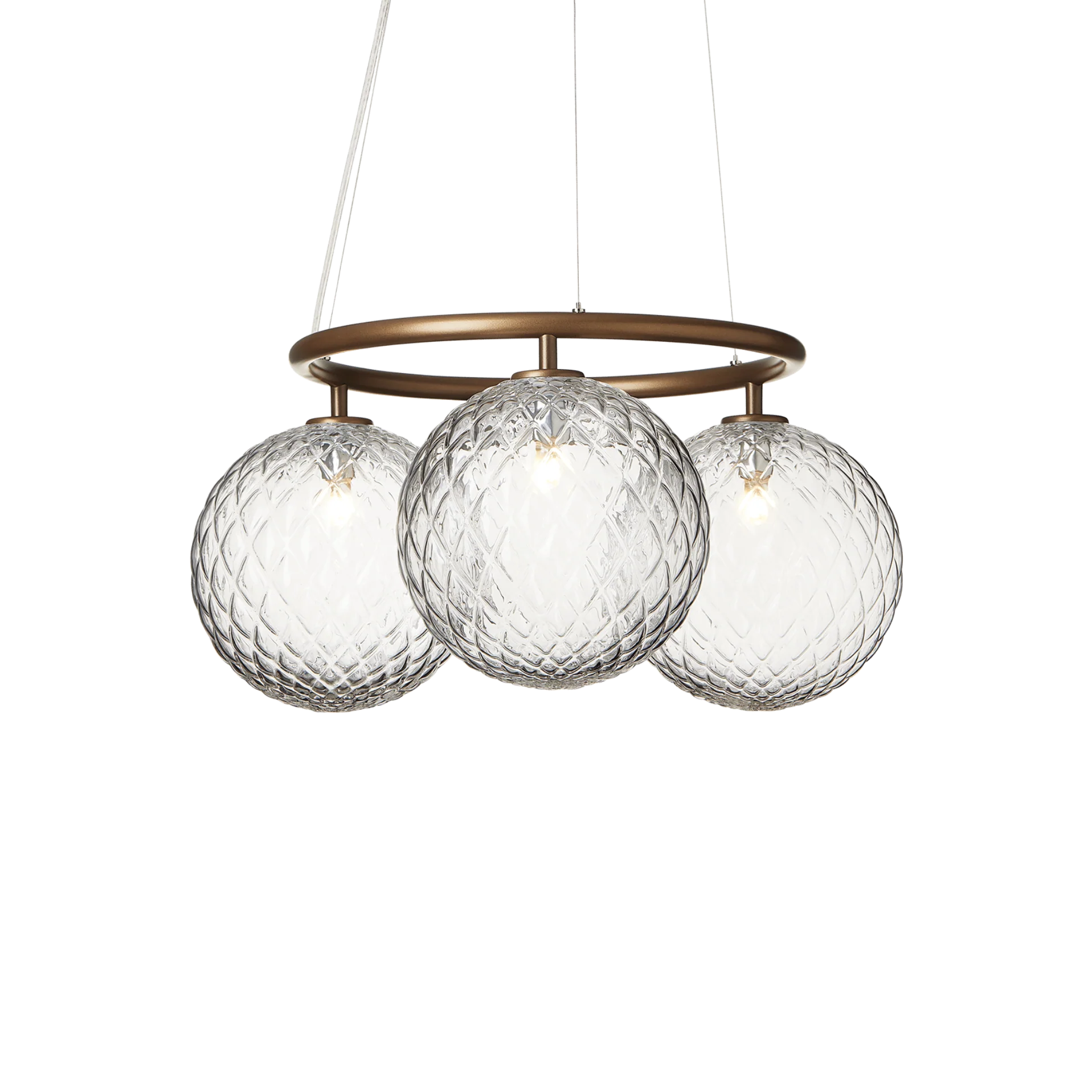 Lampa wisząca MIIRA 3 CIRCULAR ciemnobrązowy z transparentnym szkłem