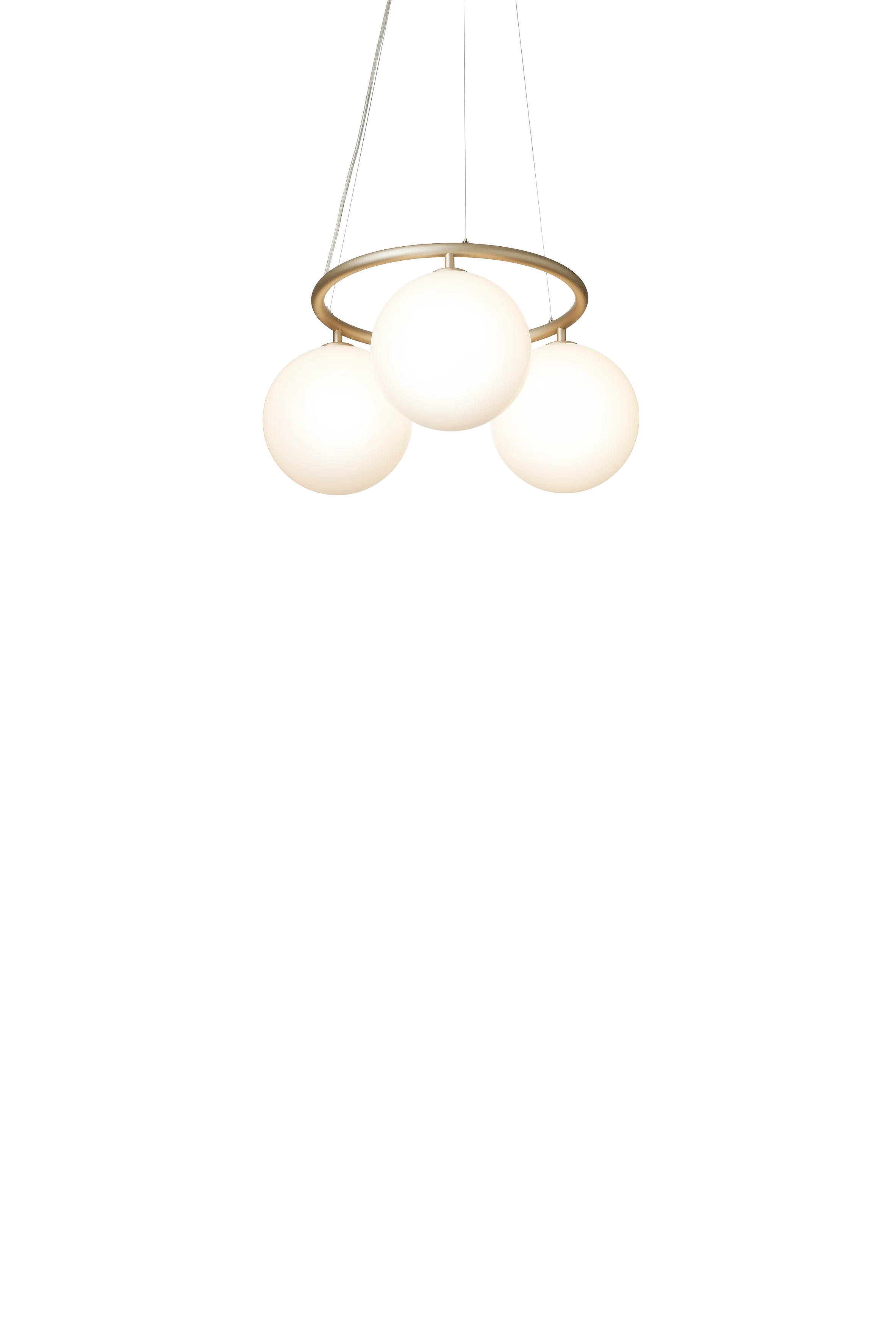 Lampa wisząca MIIRA 3 CIRCULAR mosiężny z opalowym szkłem - Image 3