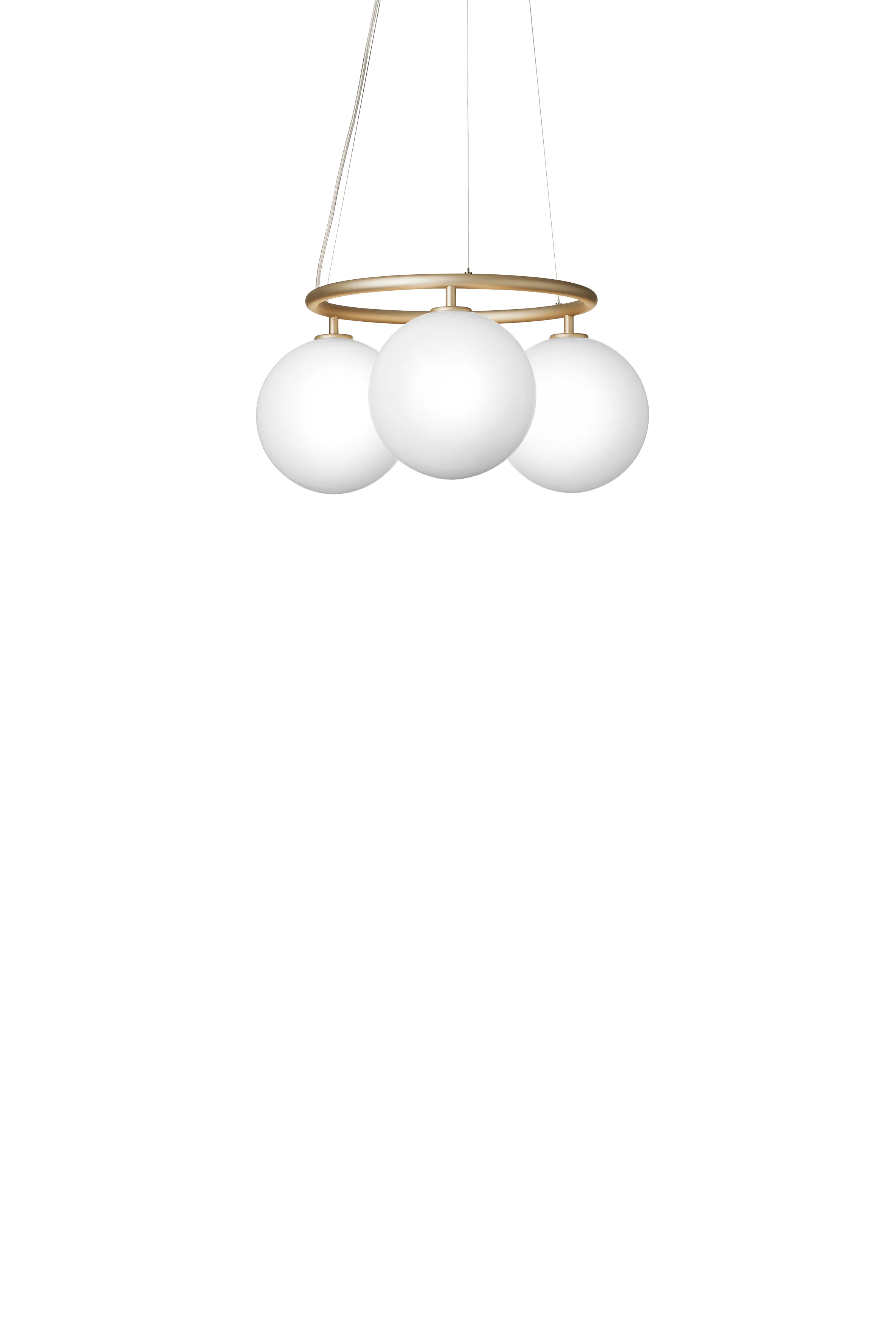Lampa wisząca MIIRA 3 CIRCULAR mosiężny z opalowym szkłem - Image 4