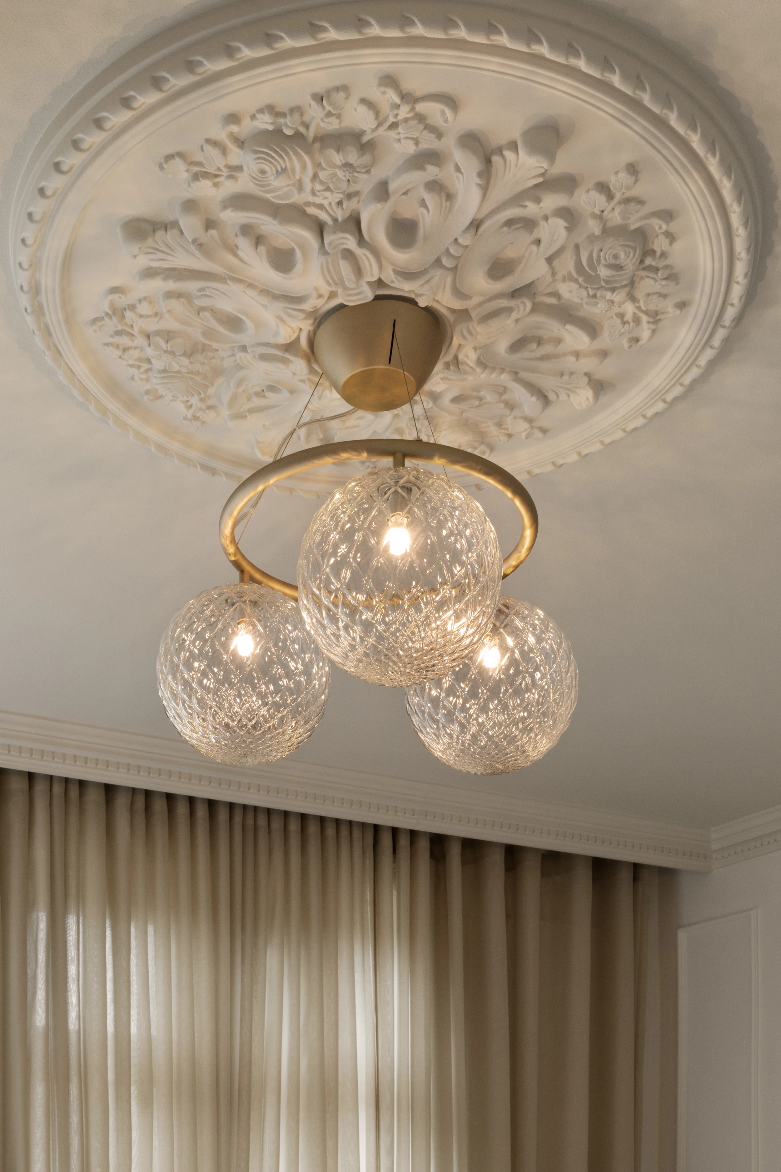 Lampa wisząca MIIRA 3 CIRCULAR mosiężny z transparentnym szkłem - Image 2