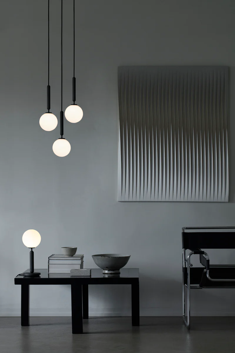 Lampa wisząca MIIRA 3 grafitowy z opalowym szkłem - Image 6