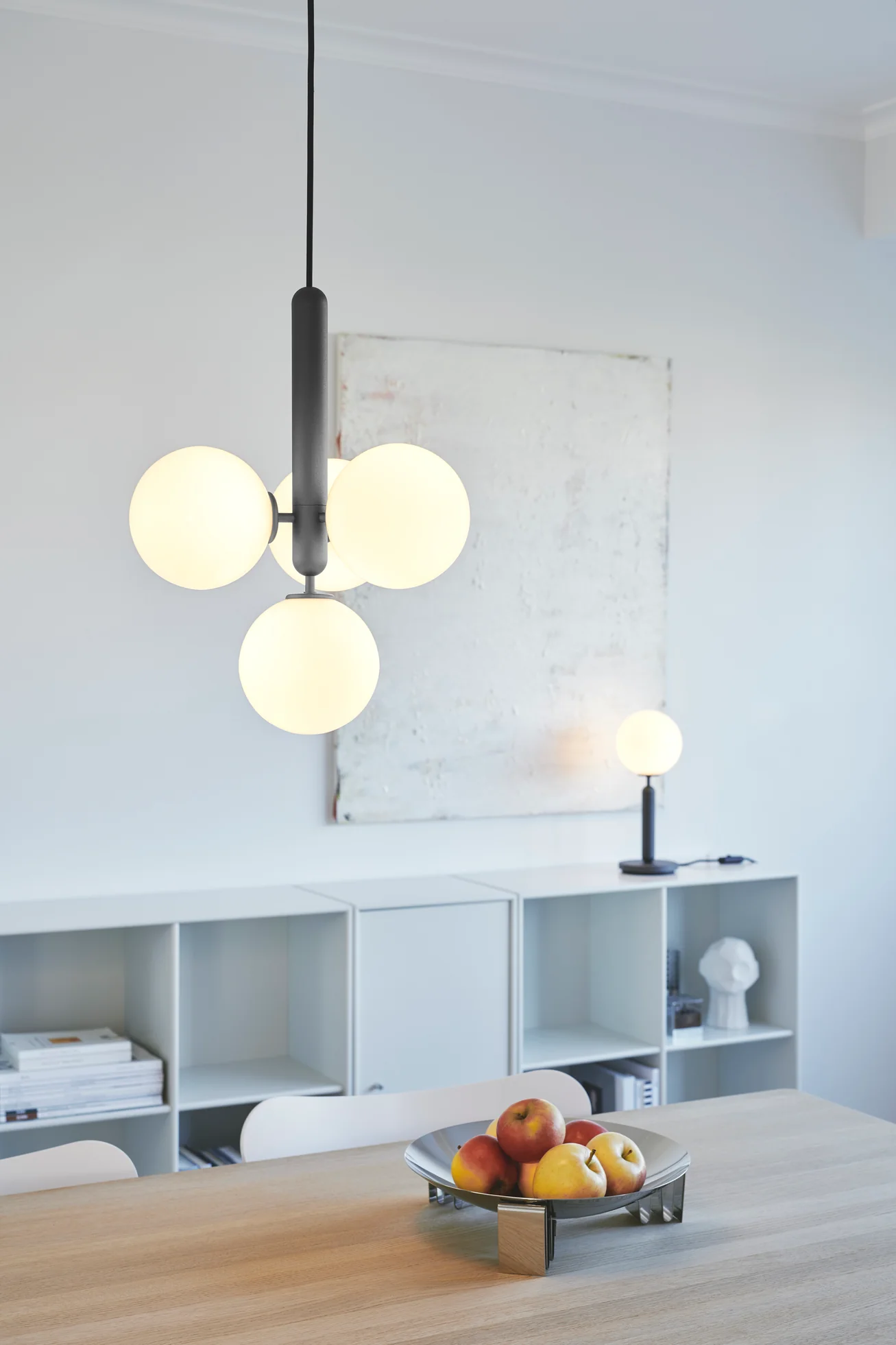 Lampa wisząca MIIRA 4 grafitowy z opalowym szkłem - Image 3