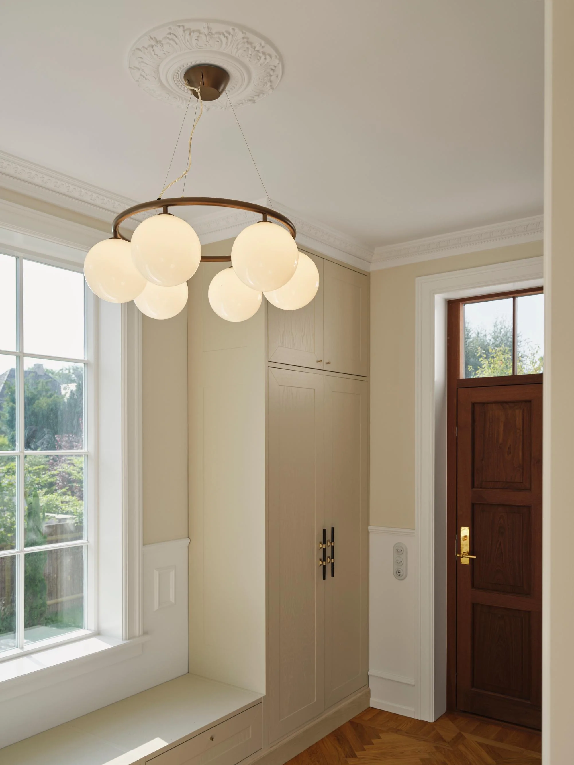 Lampa wisząca MIIRA 6 CIRCULAR ciemnobrązowy z opalowym szkłem - Image 2