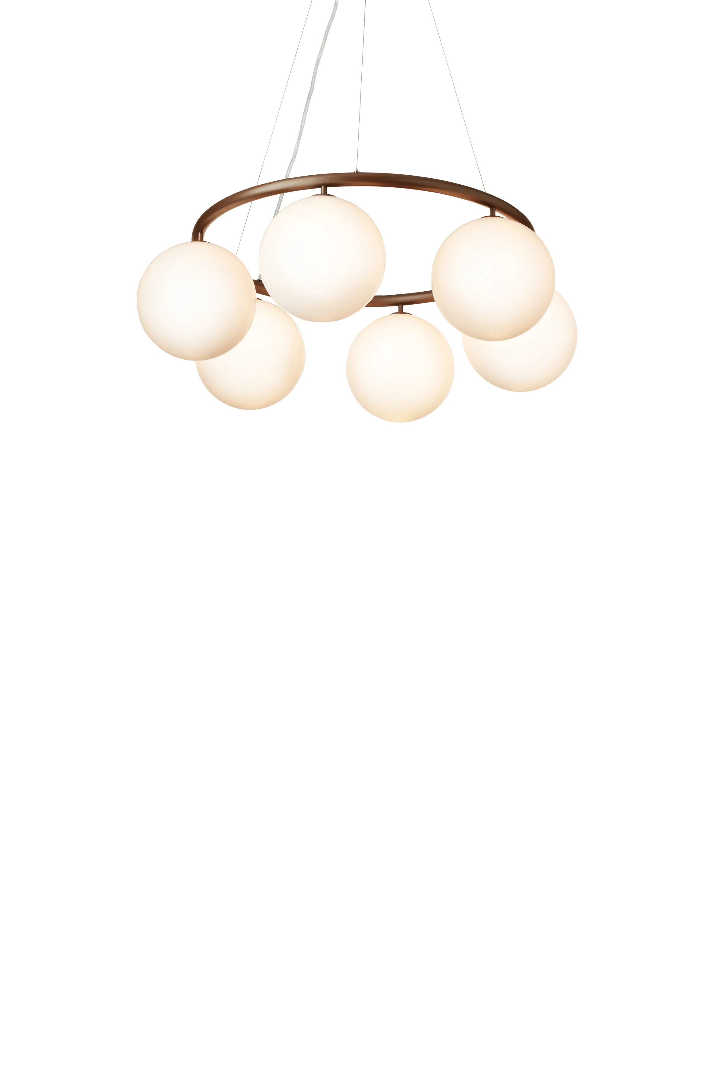 Lampa wisząca MIIRA 6 CIRCULAR ciemnobrązowy z opalowym szkłem - Image 4