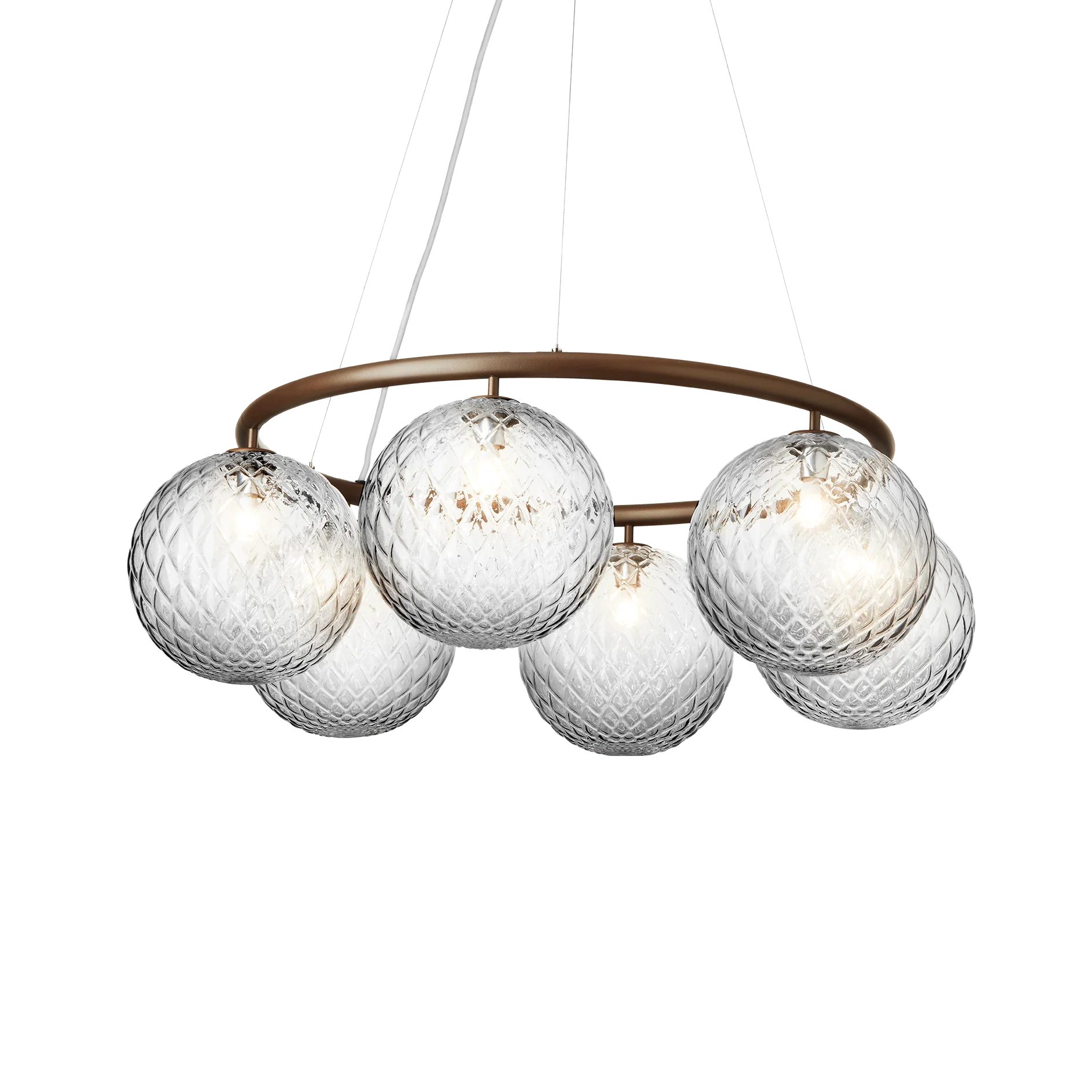 Lampa wisząca MIIRA 6 CIRCULAR ciemnobrązowy z transparentnym szkłem